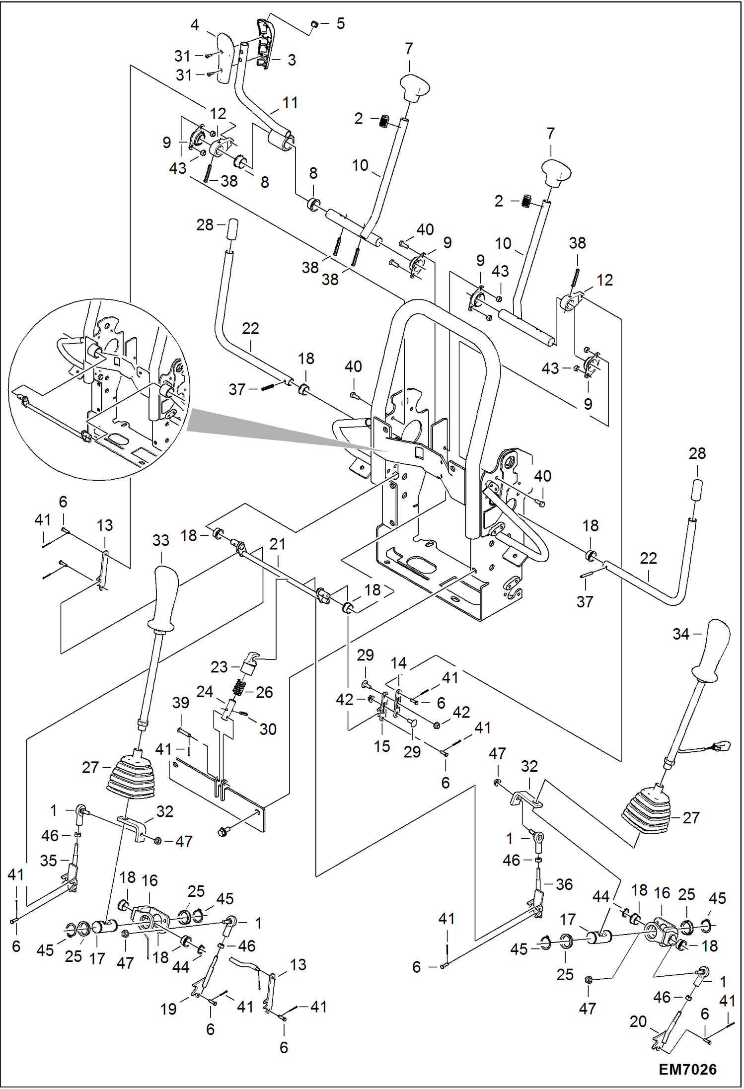 Схема запчастей Bobcat E08 - STEERING CONTROLS CONTROLS