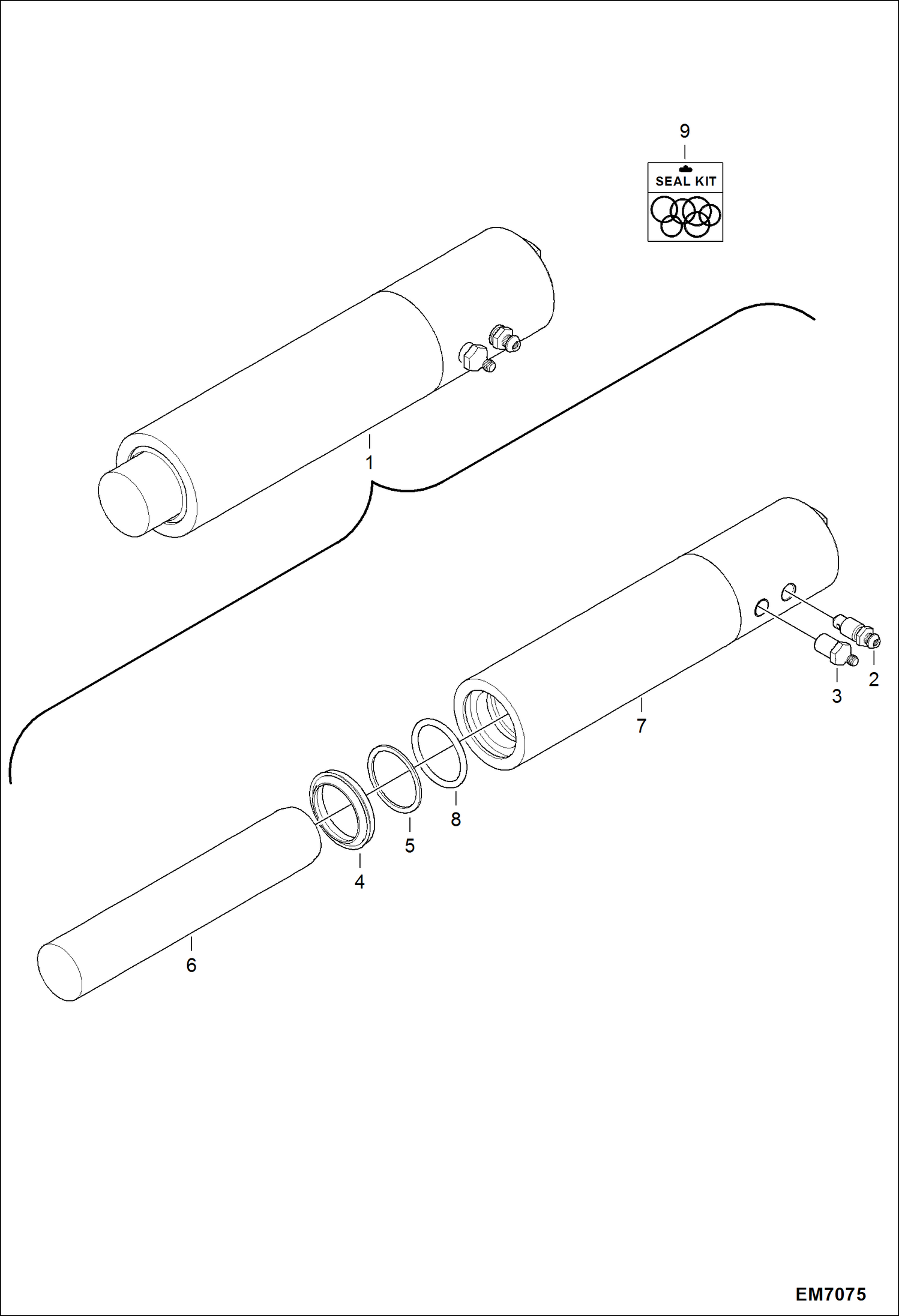 Схема запчастей Bobcat 418 - UNDERCARRIAGE (Cylinder) UNDERCARRIAGE