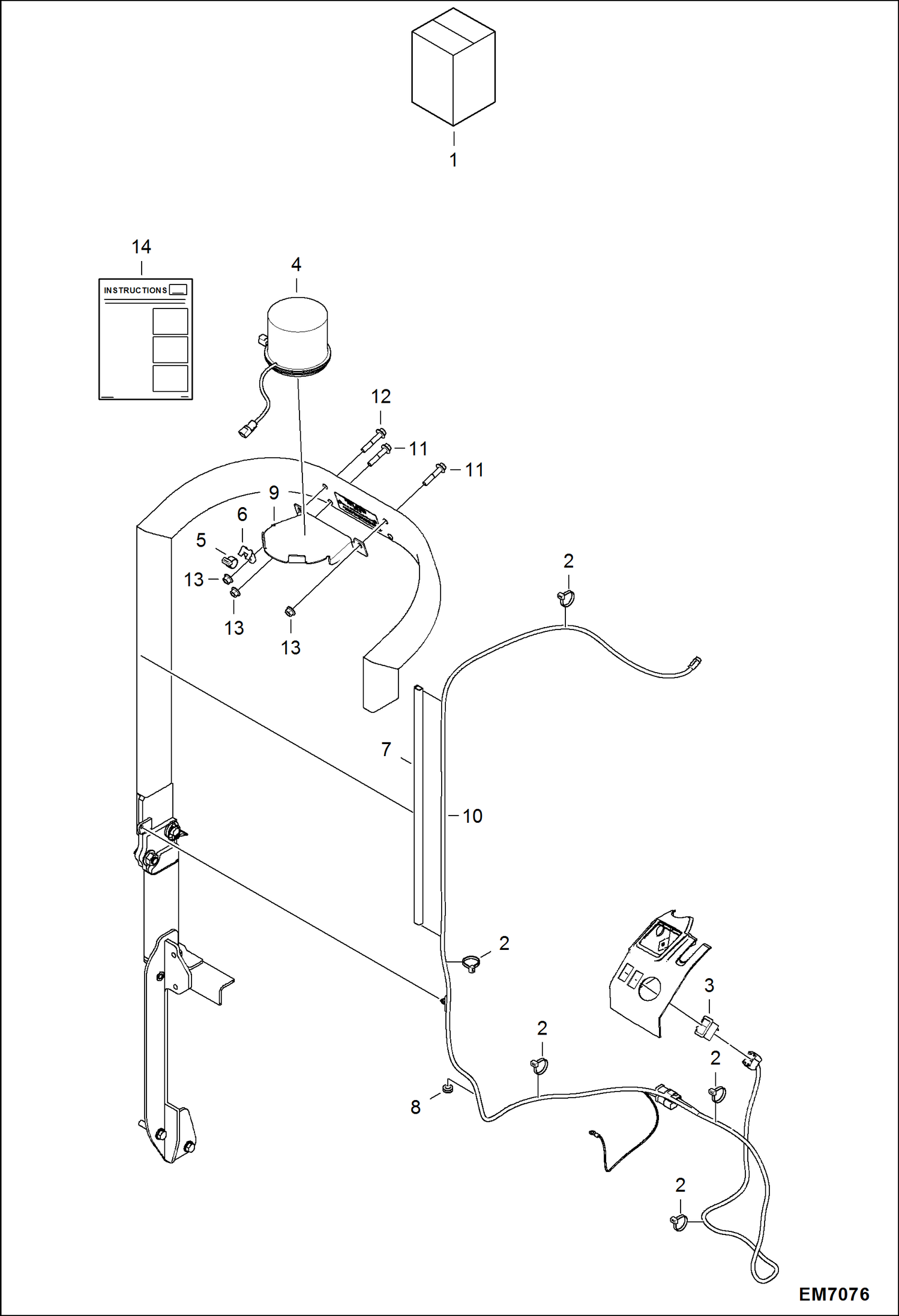 Схема запчастей Bobcat 418 - STROBE LIGHT KIT ACCESSORIES & OPTIONS