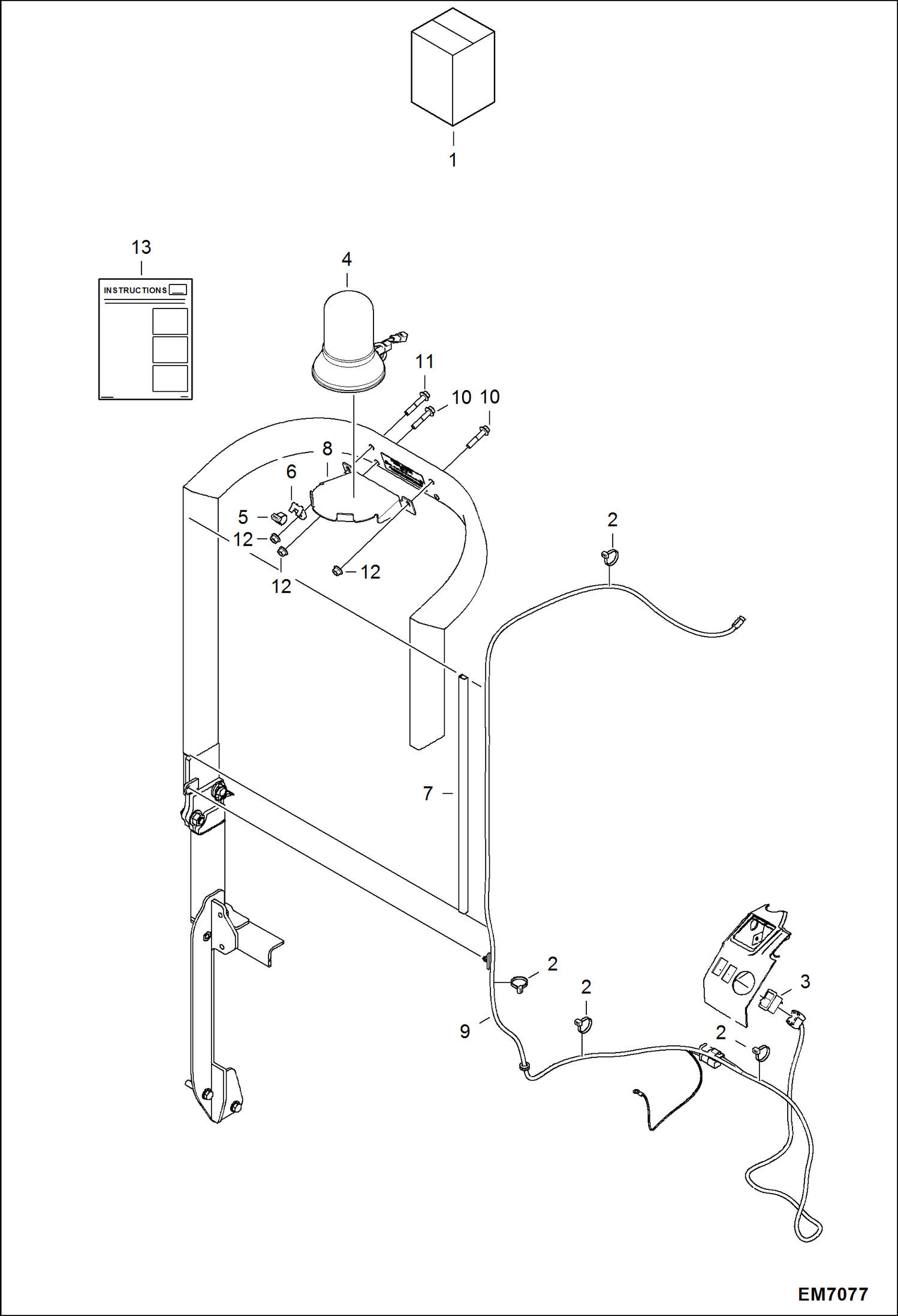 Схема запчастей Bobcat 418 - BEACON LIGHT KIT ACCESSORIES & OPTIONS