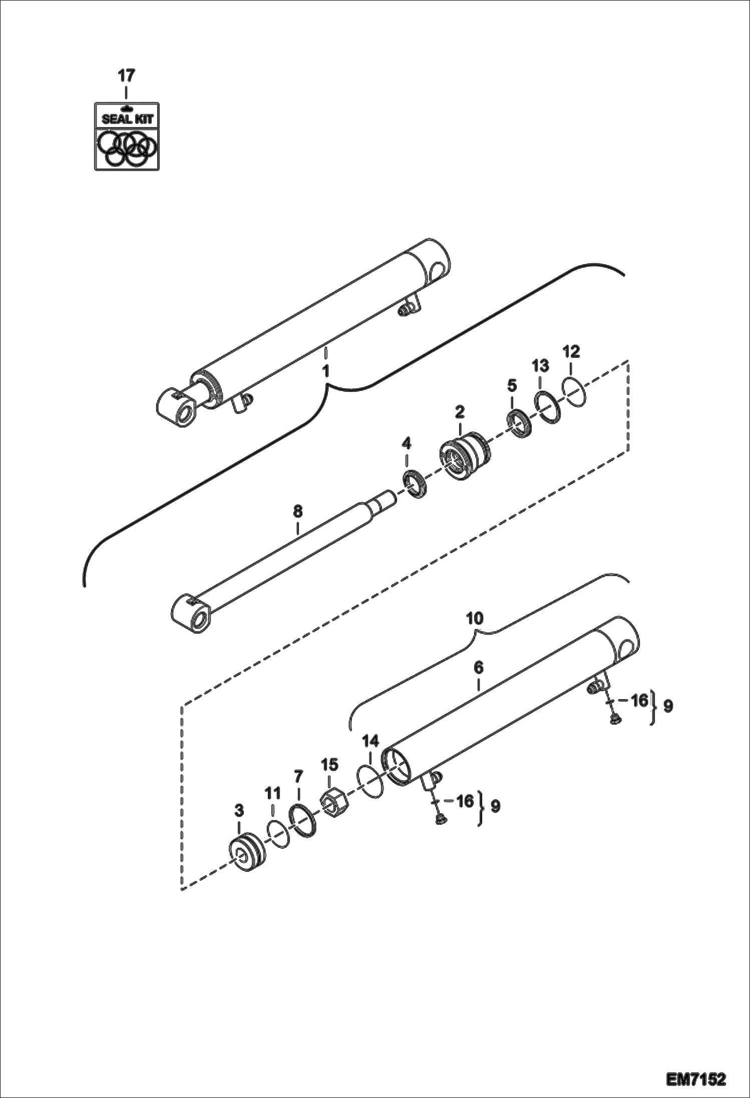 Схема запчастей Bobcat 319 - CLAMP CYLINDER (Used W/ Optional Clamp Kit) ACCESSORIES & OPTIONS