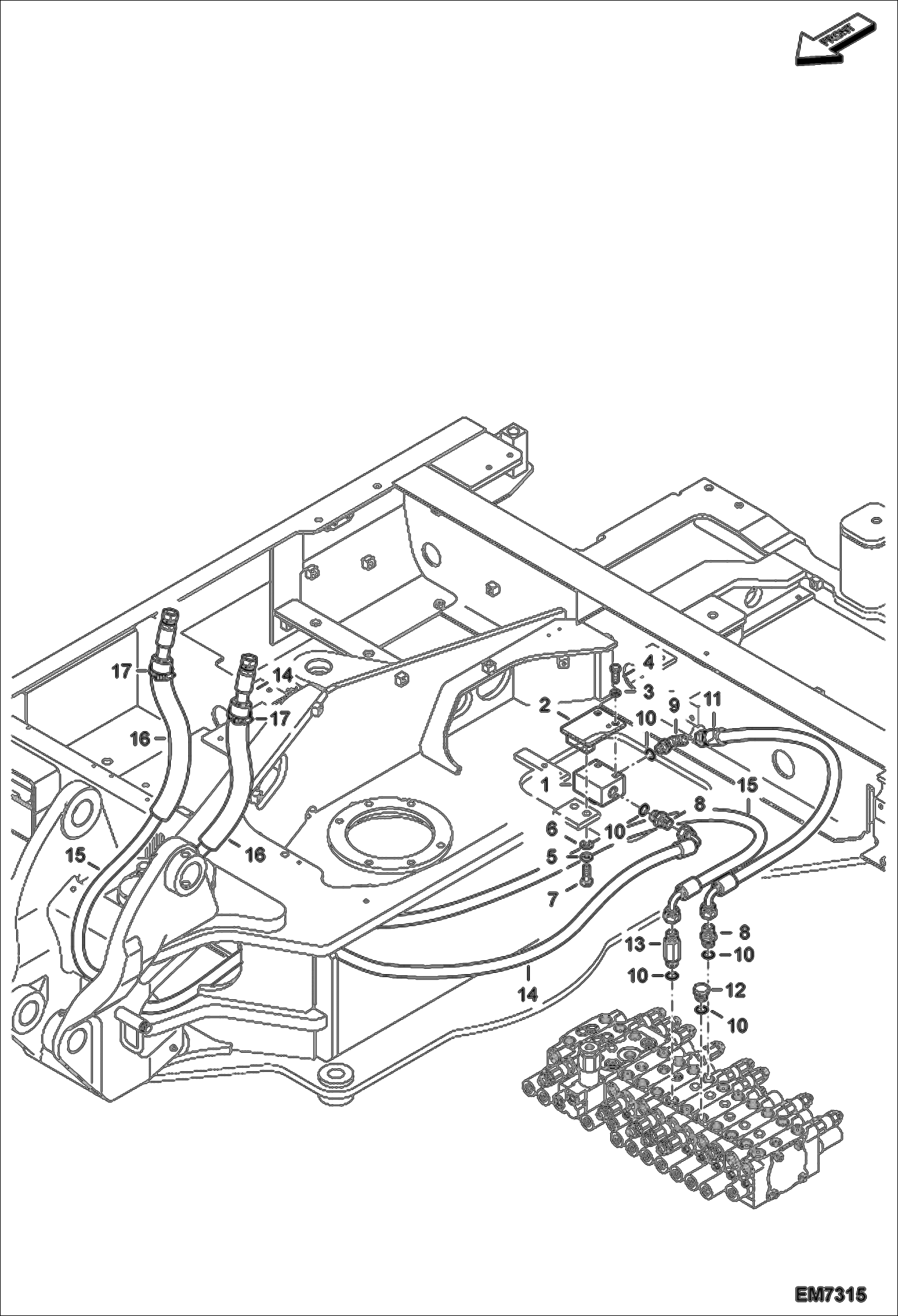 Схема запчастей Bobcat E55W - HYDRAULIC CIRCUITRY (Two Way) HYDRAULIC SYSTEM