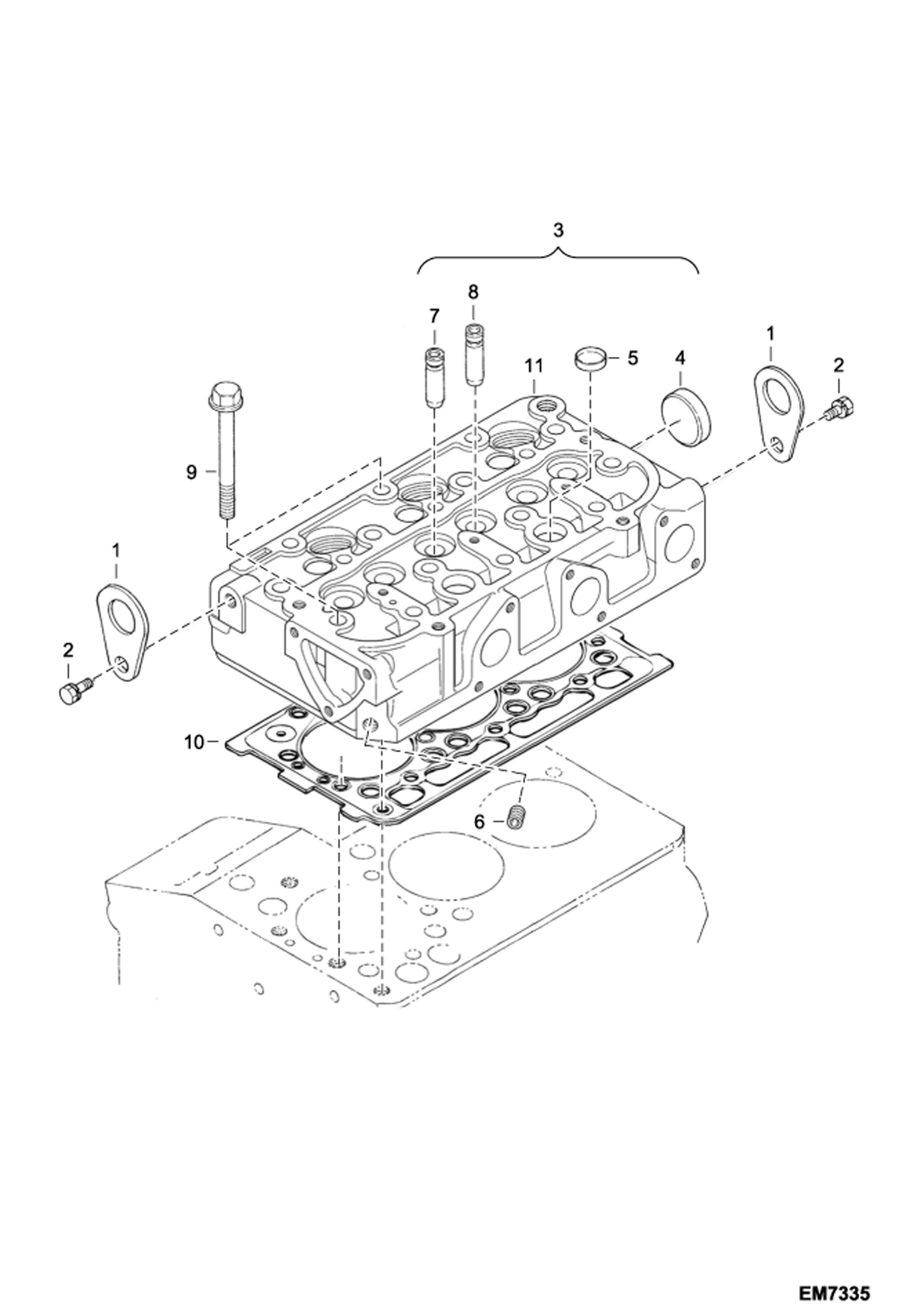 Схема запчастей Bobcat 418 - CYLINDER HEAD POWER UNIT