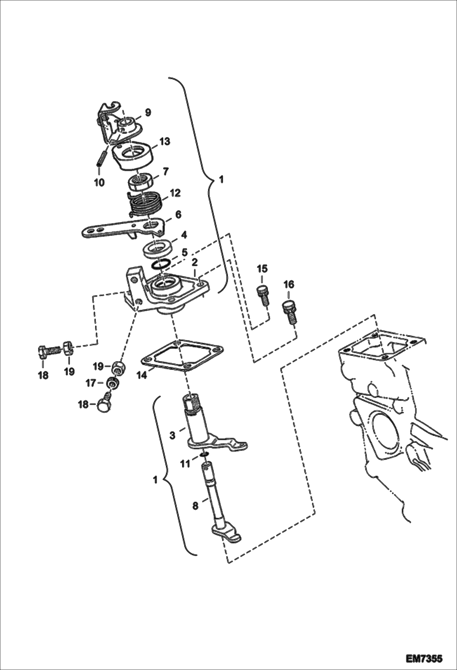 Схема запчастей Bobcat 418 - SPEED CONTROL PLATE POWER UNIT