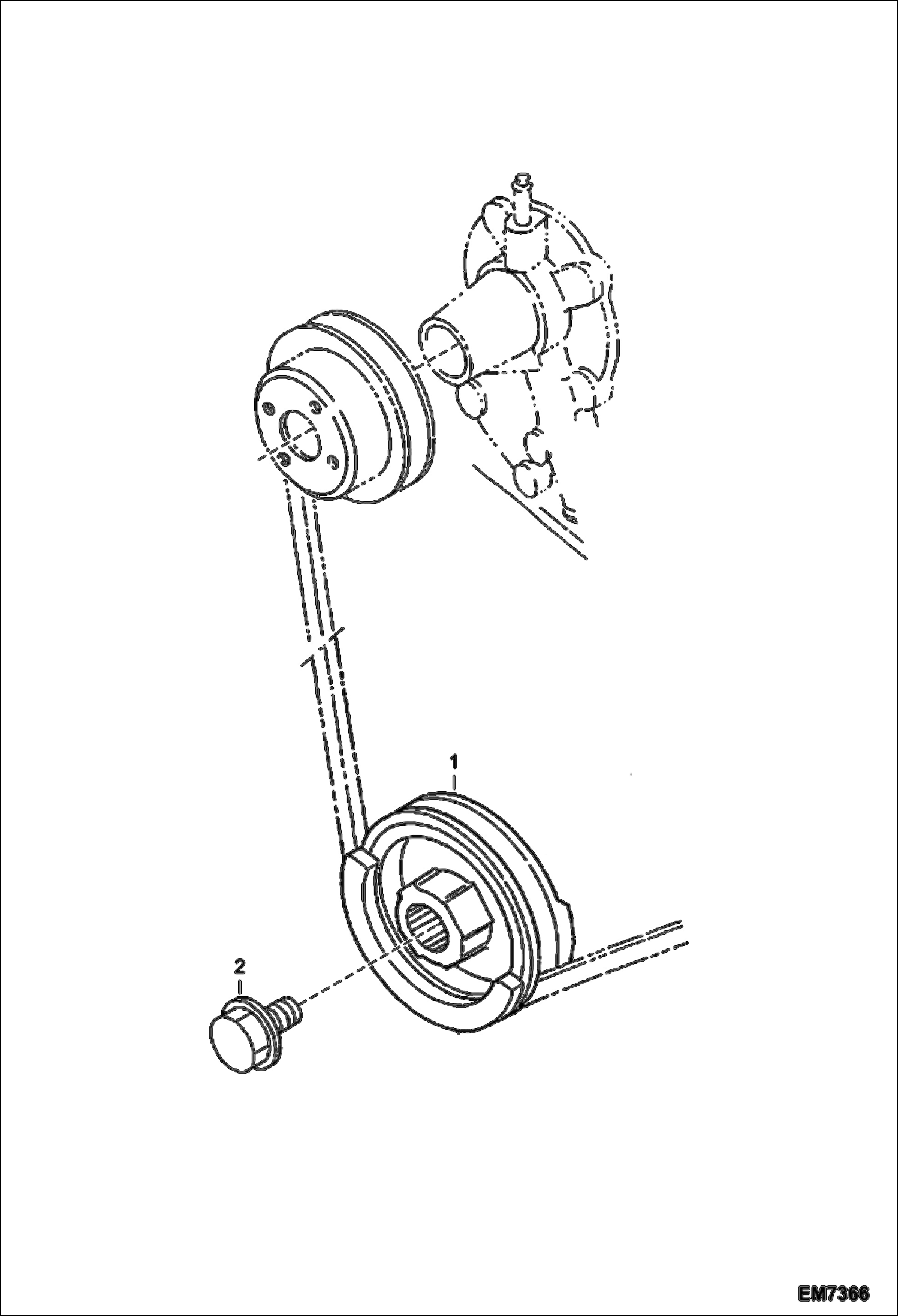 Схема запчастей Bobcat 418 - FAN PULLEY POWER UNIT