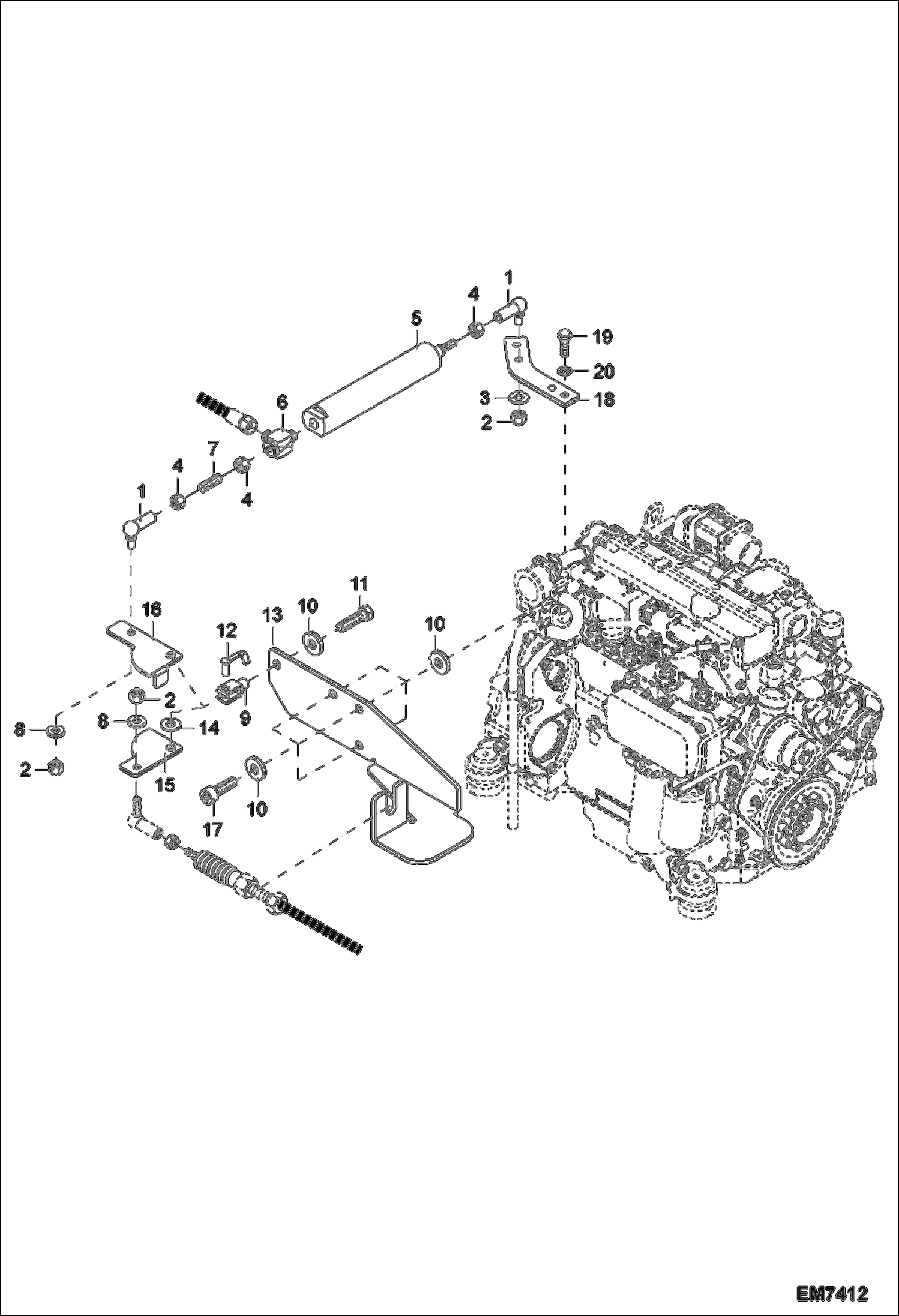 Схема запчастей Bobcat 444 - IDLE AUTOMATIC SYSTEM POWER UNIT