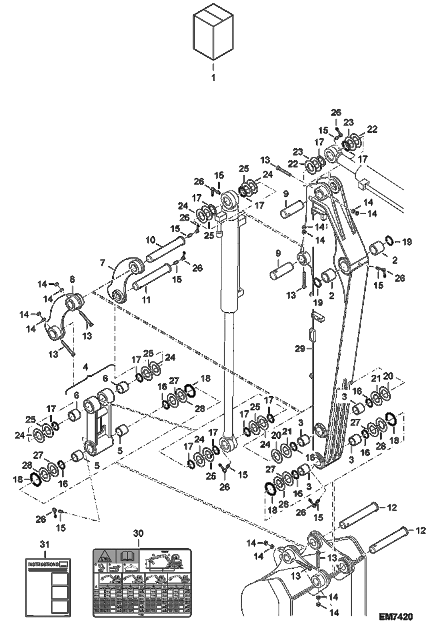 Схема запчастей Bobcat E55W - ARM KIT (Short) ACCESSORIES & OPTIONS