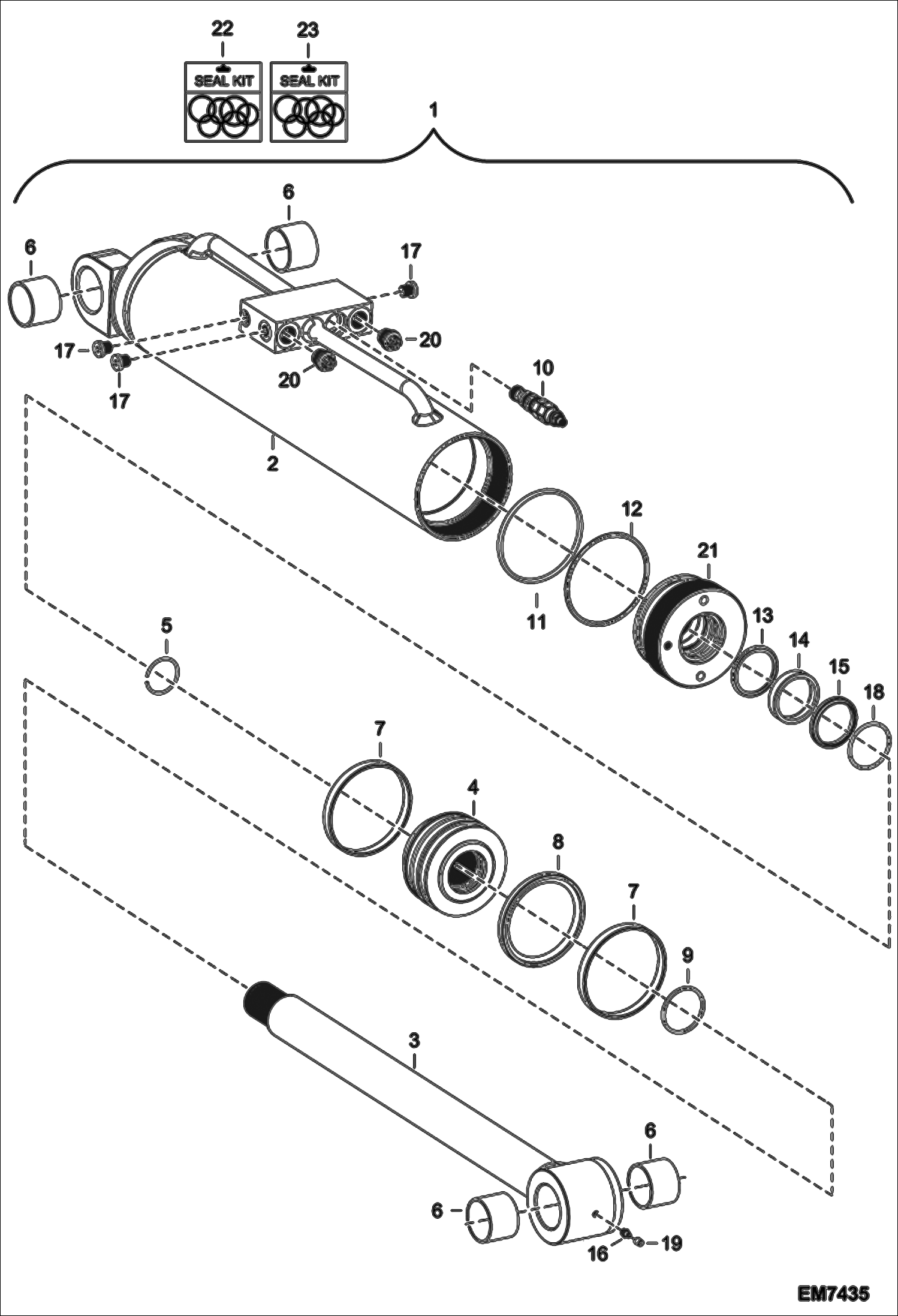 Схема запчастей Bobcat VR723 - TILT CYLINDER (Vendor Partnumber 6926430) HYDRAULIC SYSTEM