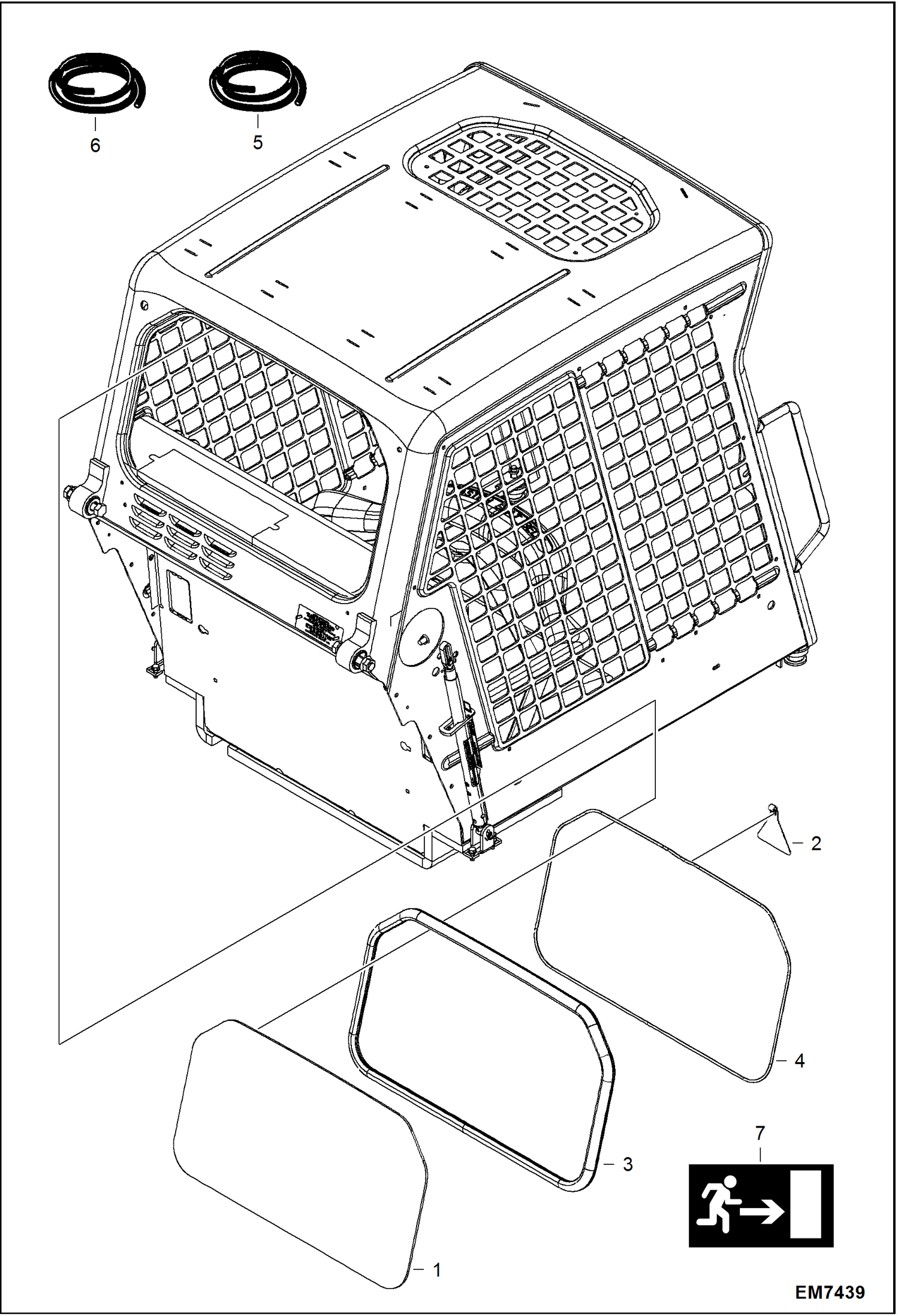 Схема запчастей Bobcat S-Series - OPERATOR CAB (Rear Window) MAIN FRAME