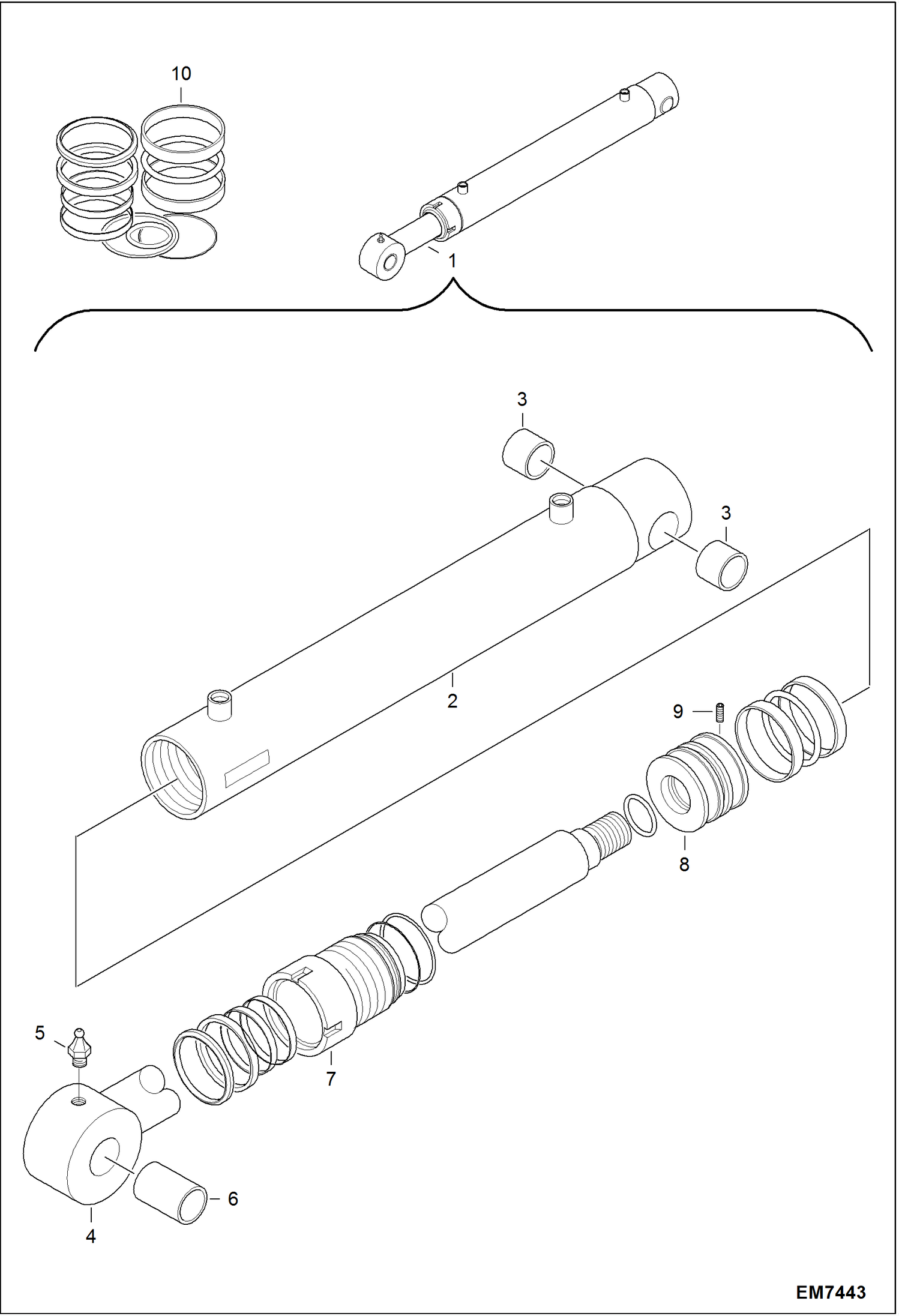 Схема запчастей Bobcat T3571 - COMPENSATING CYLINDER (Vendor Partnumber 6928165) HYDRAULIC SYSTEM