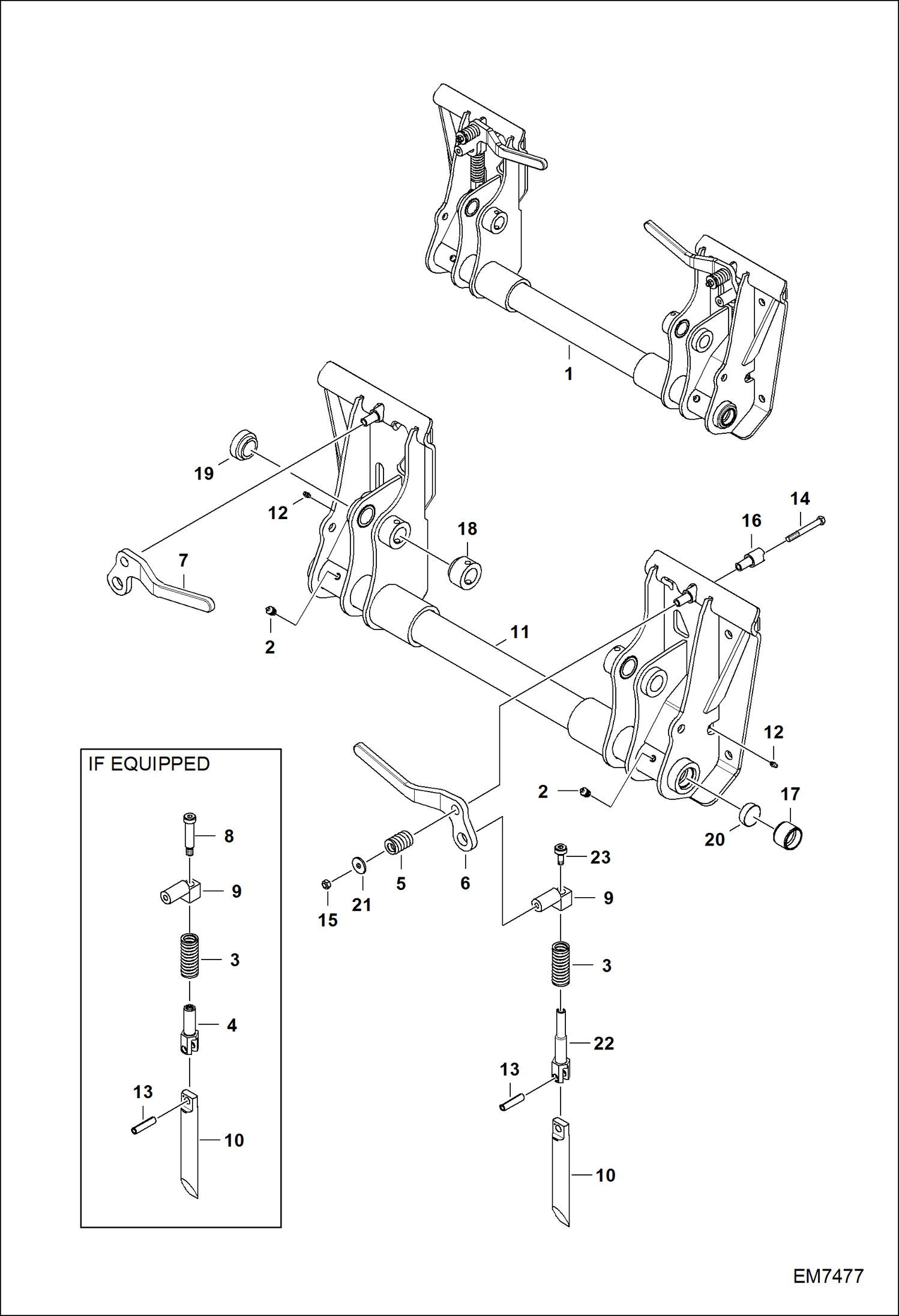 Схема запчастей Bobcat S-Series - BOB-TACH MAIN FRAME