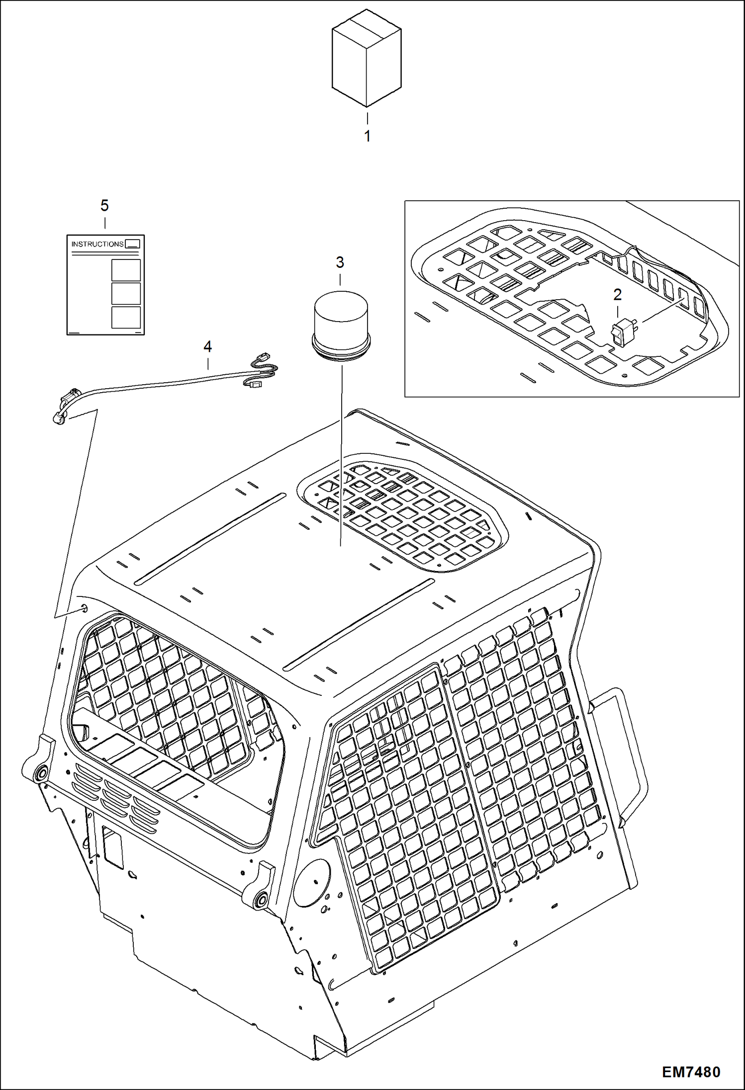 Схема запчастей Bobcat S-Series - STROBE LIGHT KIT ACCESSORIES & OPTIONS