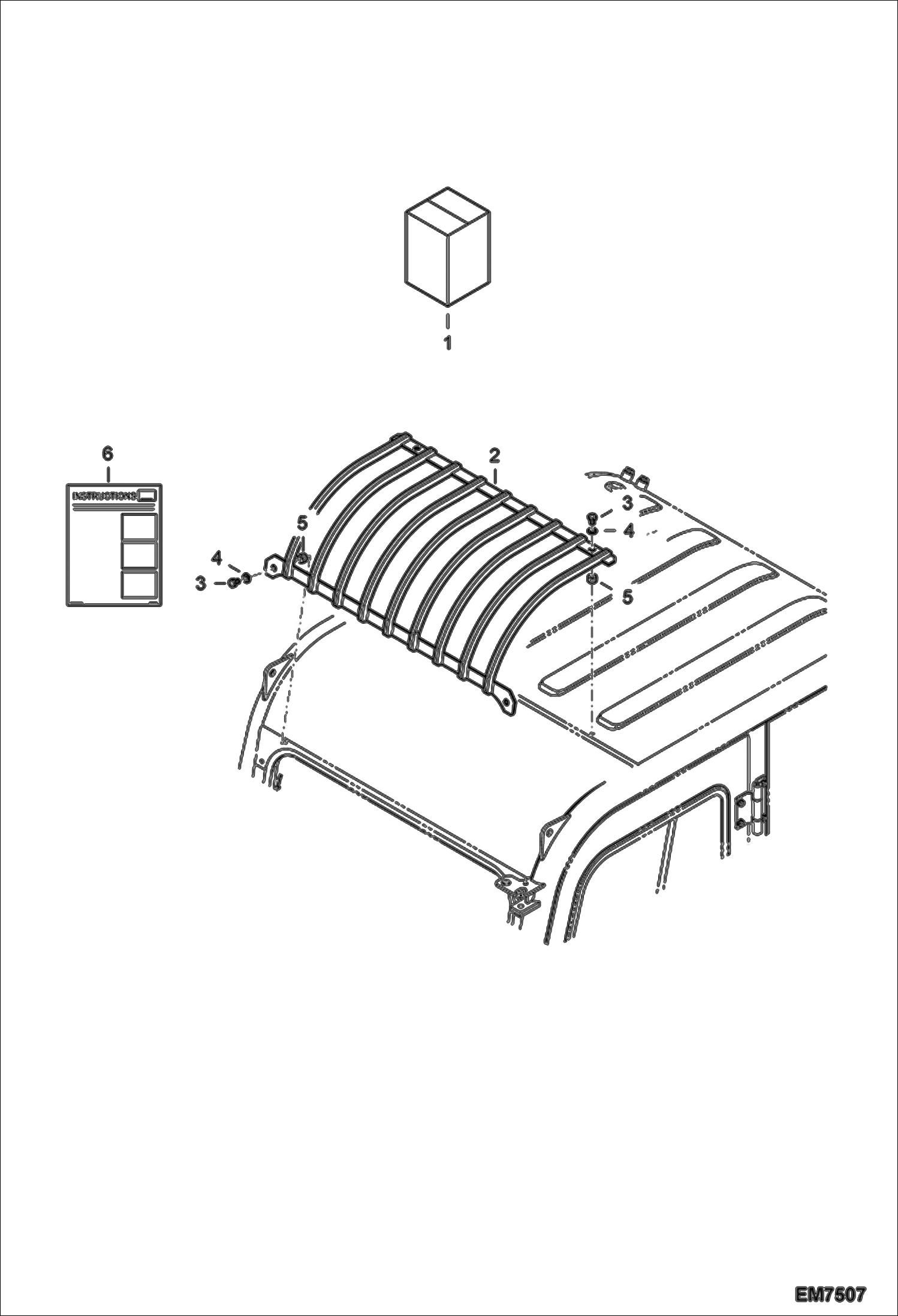 Схема запчастей Bobcat E55W - ROOF GUARD KIT ACCESSORIES & OPTIONS