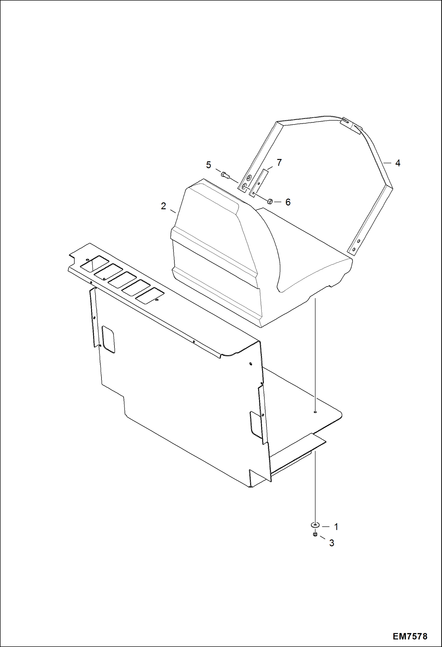 Схема запчастей Bobcat S-Series - SEAT MAIN FRAME