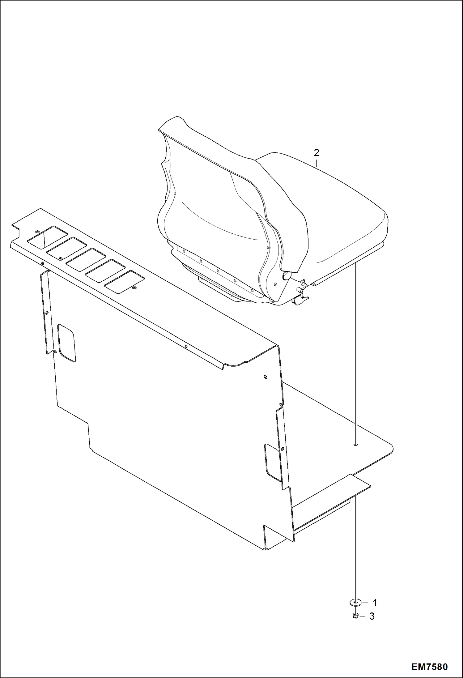 Схема запчастей Bobcat S-Series - SEAT (Vinyl Suspension) ACCESSORIES & OPTIONS