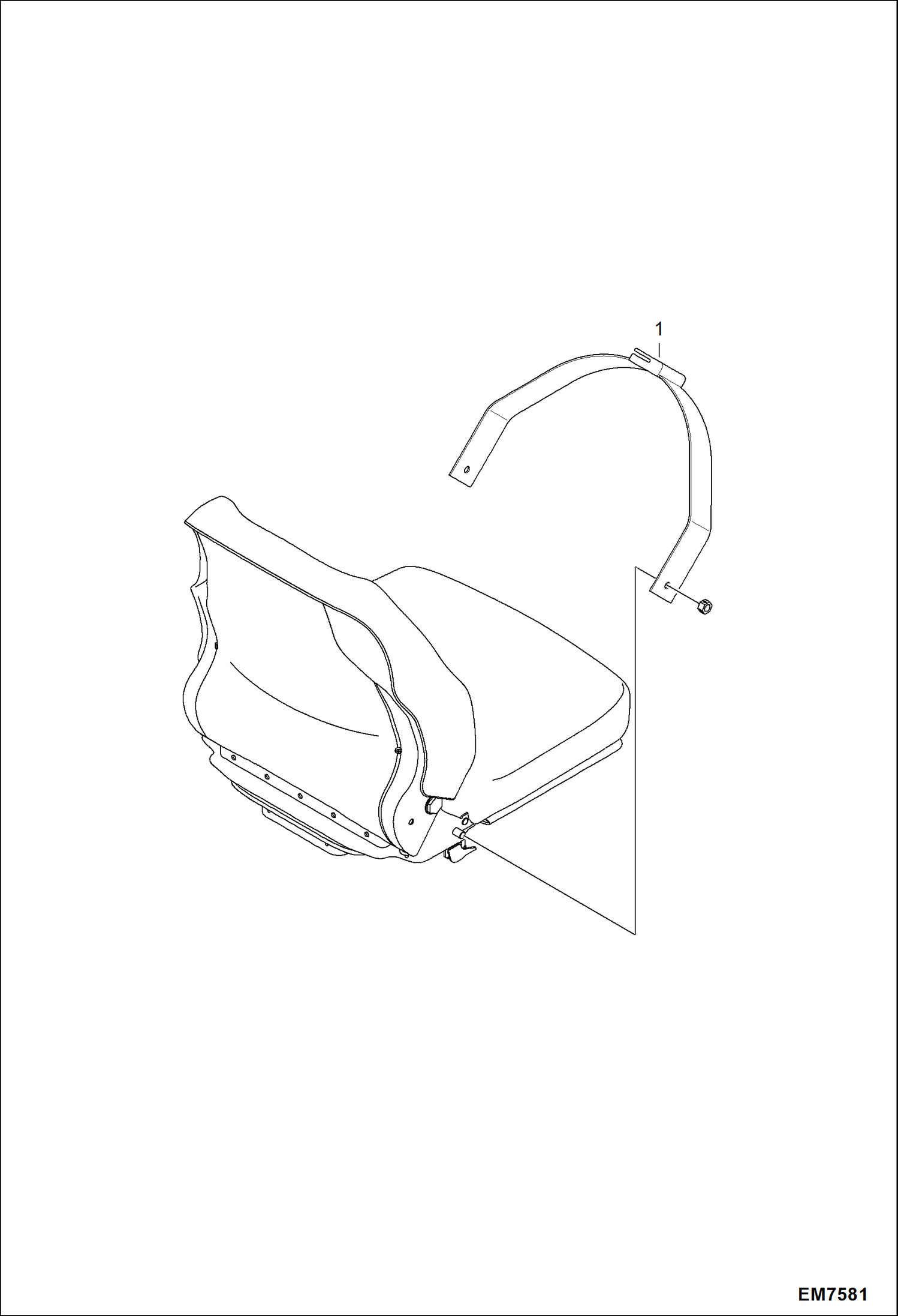 Схема запчастей Bobcat S-Series - SEAT BELT (Suspension Seat) ACCESSORIES & OPTIONS