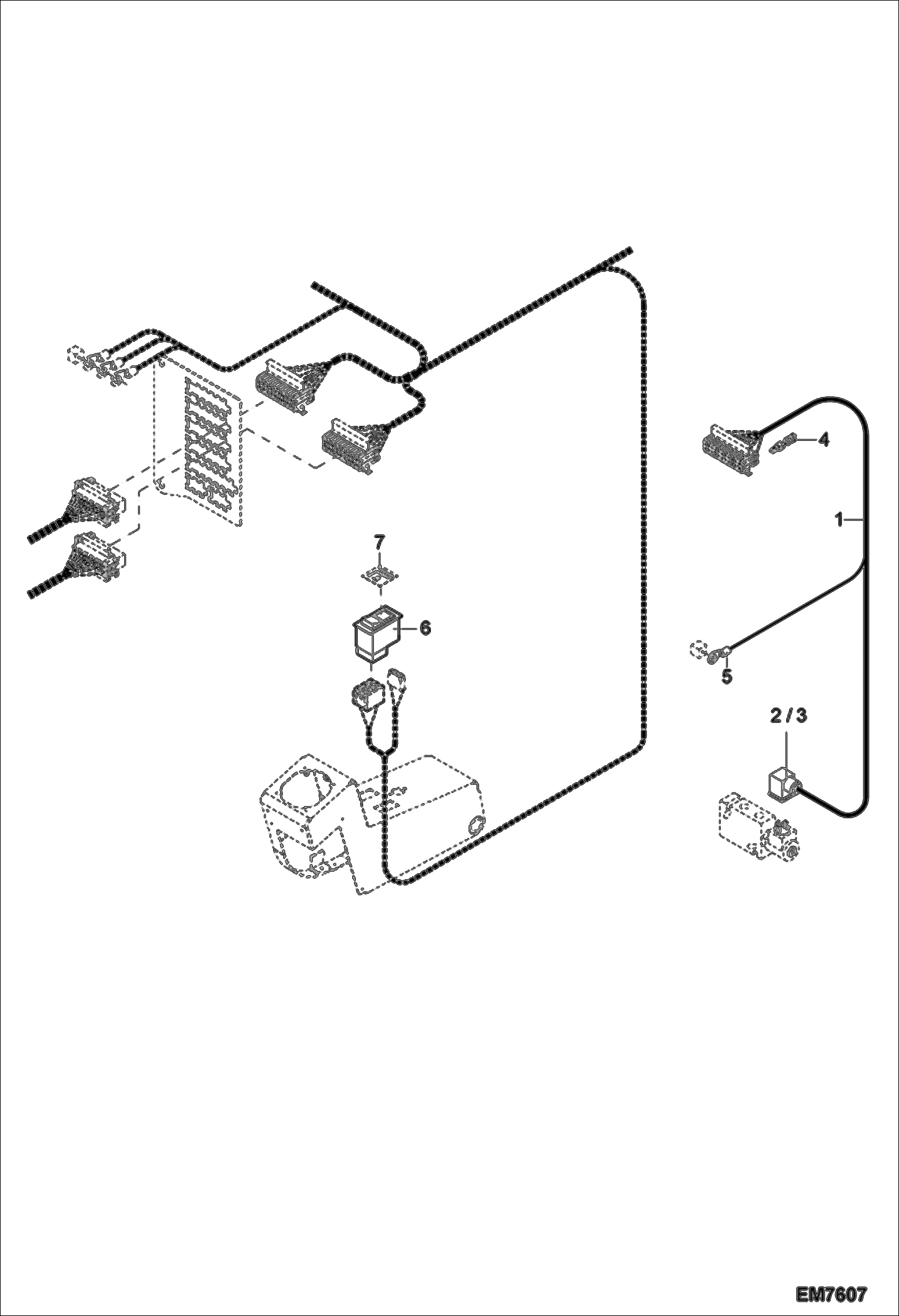 Схема запчастей Bobcat 444 - CHANGEOVER BUCKET FOR FORKLIFT DEVICE ELECTRICAL SYSTEM