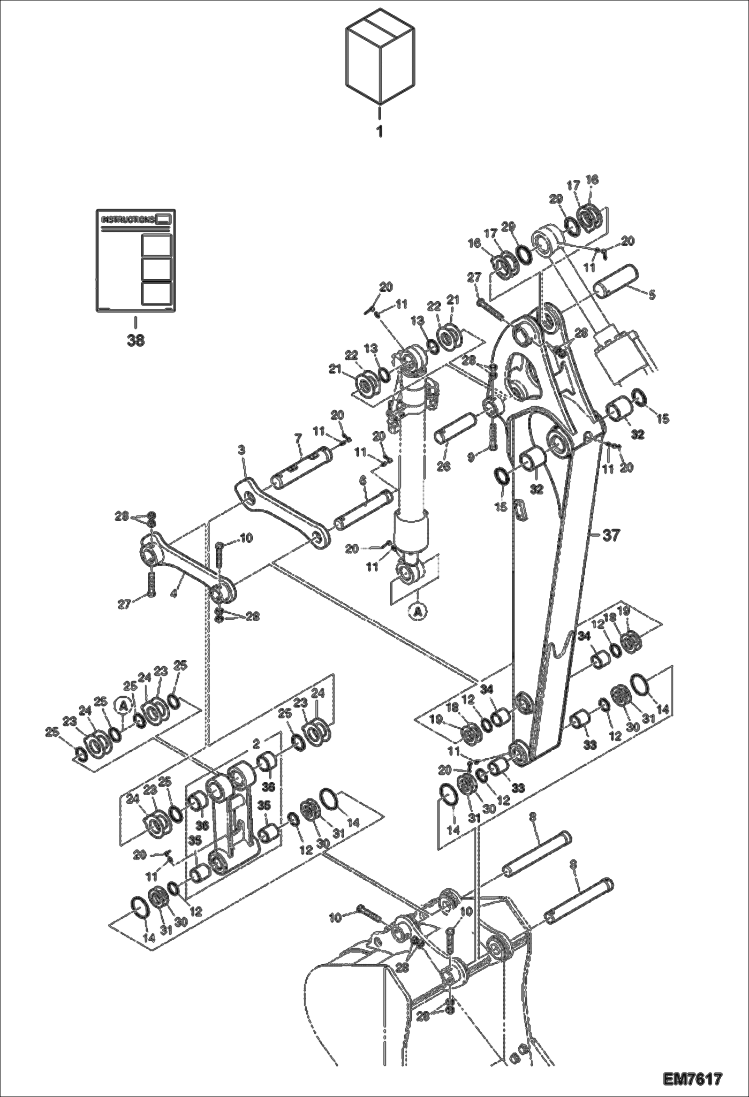 Схема запчастей Bobcat E80 - ARM KIT (Short) (EMEA) ACCESSORIES & OPTIONS