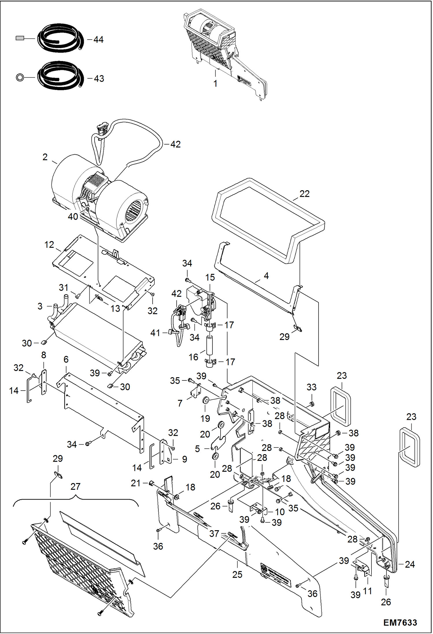 Схема запчастей Bobcat S-Series - HEATER (Heater Assembly) (Model 13-8333) ACCESSORIES & OPTIONS