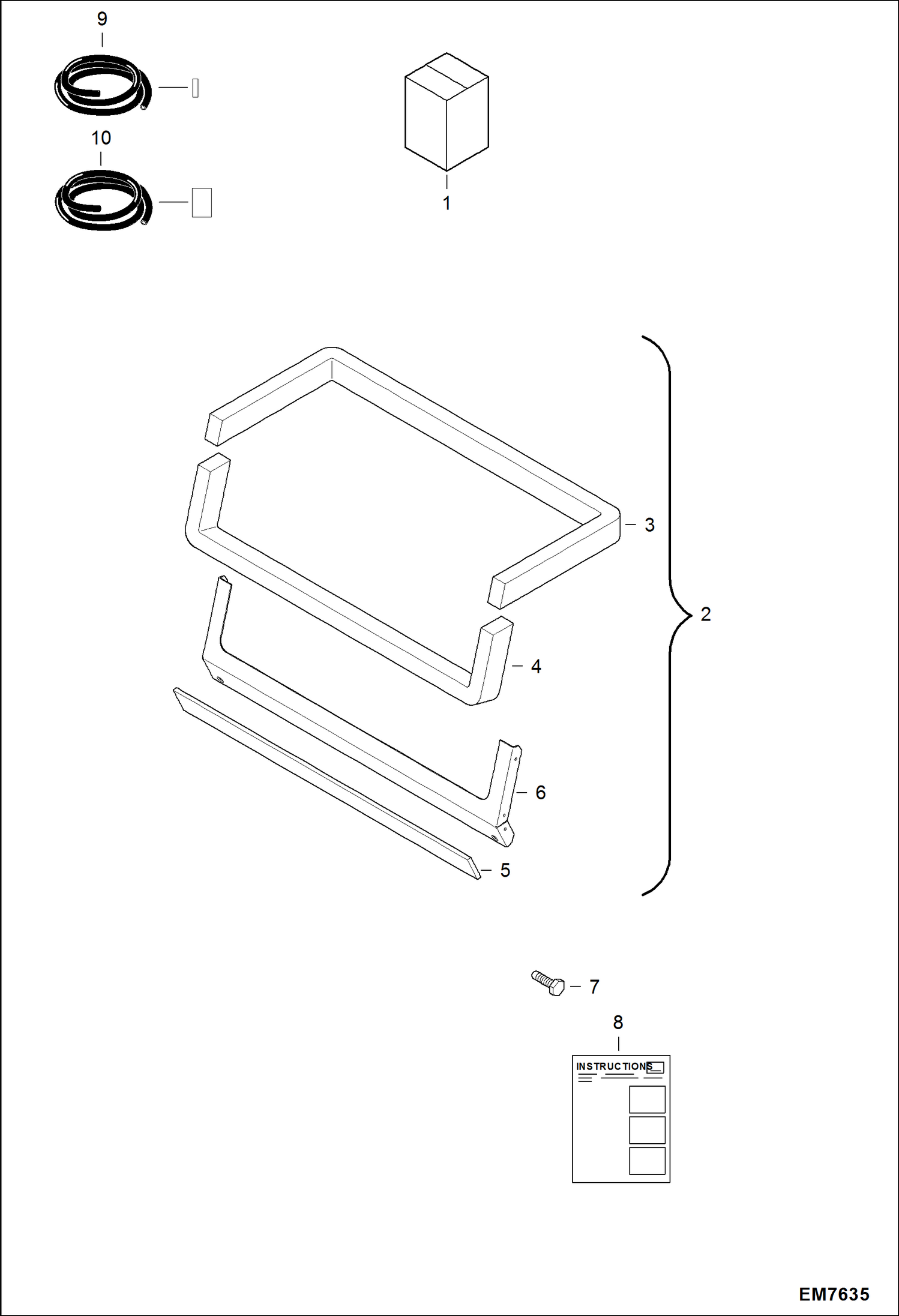 Схема запчастей Bobcat S-Series - HEATER (Blower Seal Kit) ACCESSORIES & OPTIONS