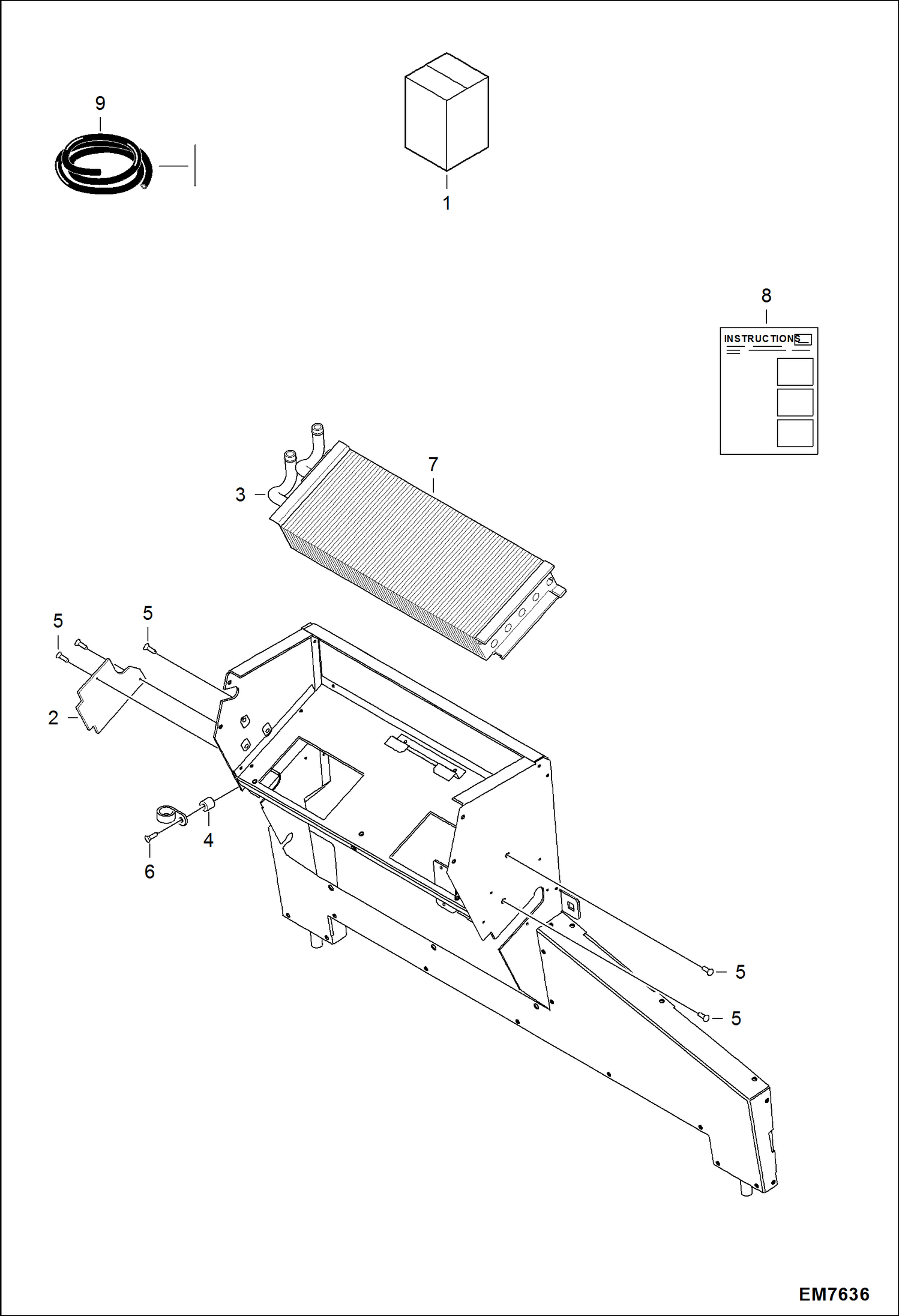 Схема запчастей Bobcat S-Series - HEATER (Coil Kit) ACCESSORIES & OPTIONS