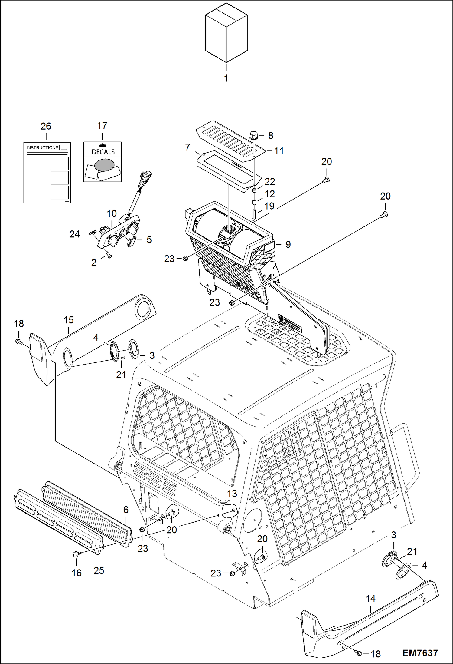 Схема запчастей Bobcat S-Series - HEATER ACCESSORIES & OPTIONS