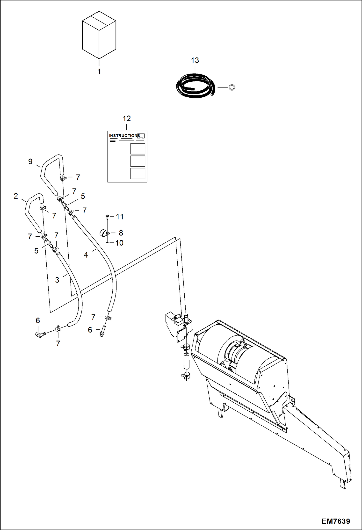 Схема запчастей Bobcat S-Series - HEATER (Plumbing Kit) ACCESSORIES & OPTIONS