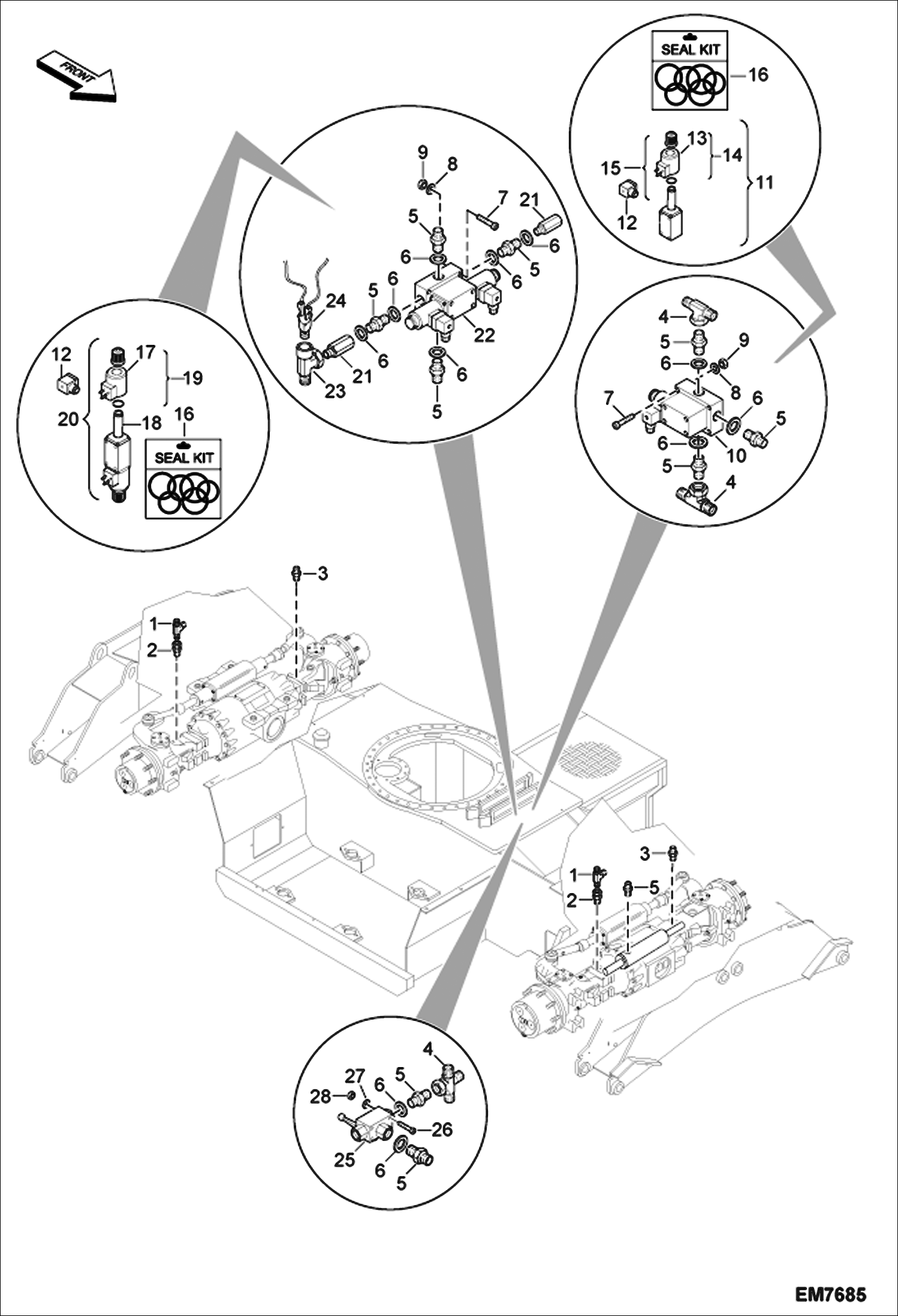 Схема запчастей Bobcat TR35160 - HYDRAULIC COMPONENTS (Brake & Gear) HYDRAULIC SYSTEM