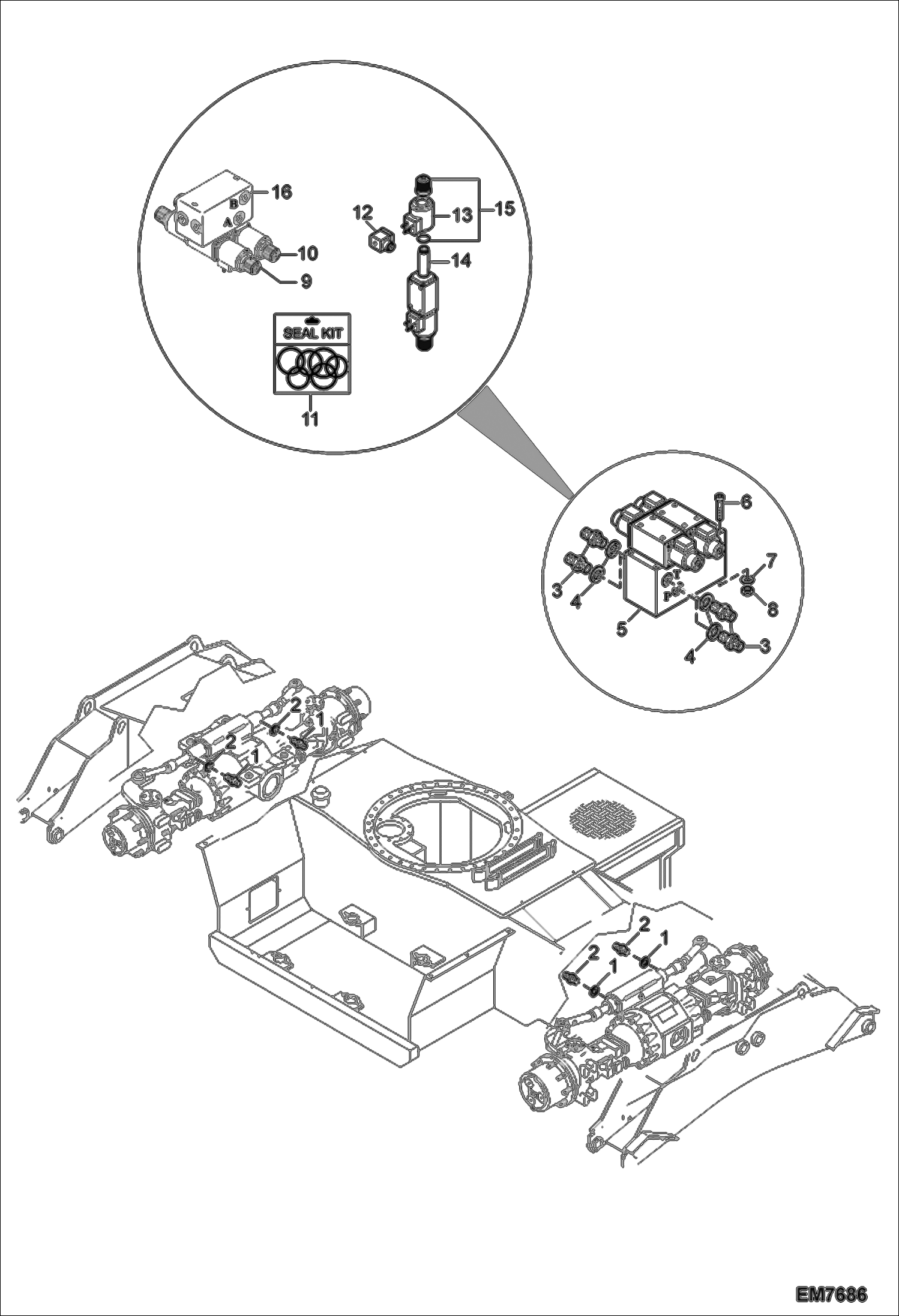 Схема запчастей Bobcat TR35160 - STEERING VALVE HYDRAULIC SYSTEM