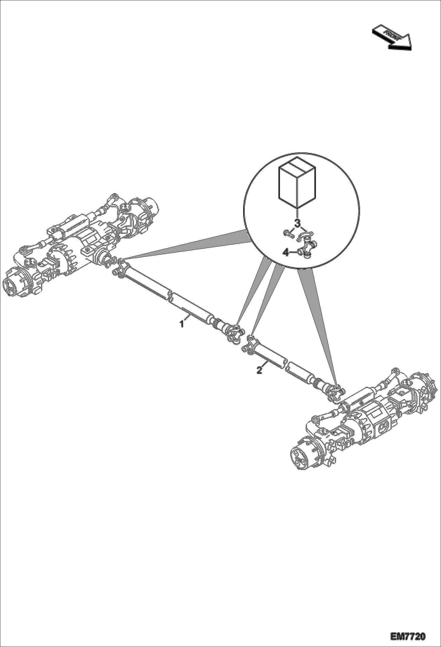 Схема запчастей Bobcat TR35160 - TRANSMISSION SHAFTS DRIVE SYSTEM