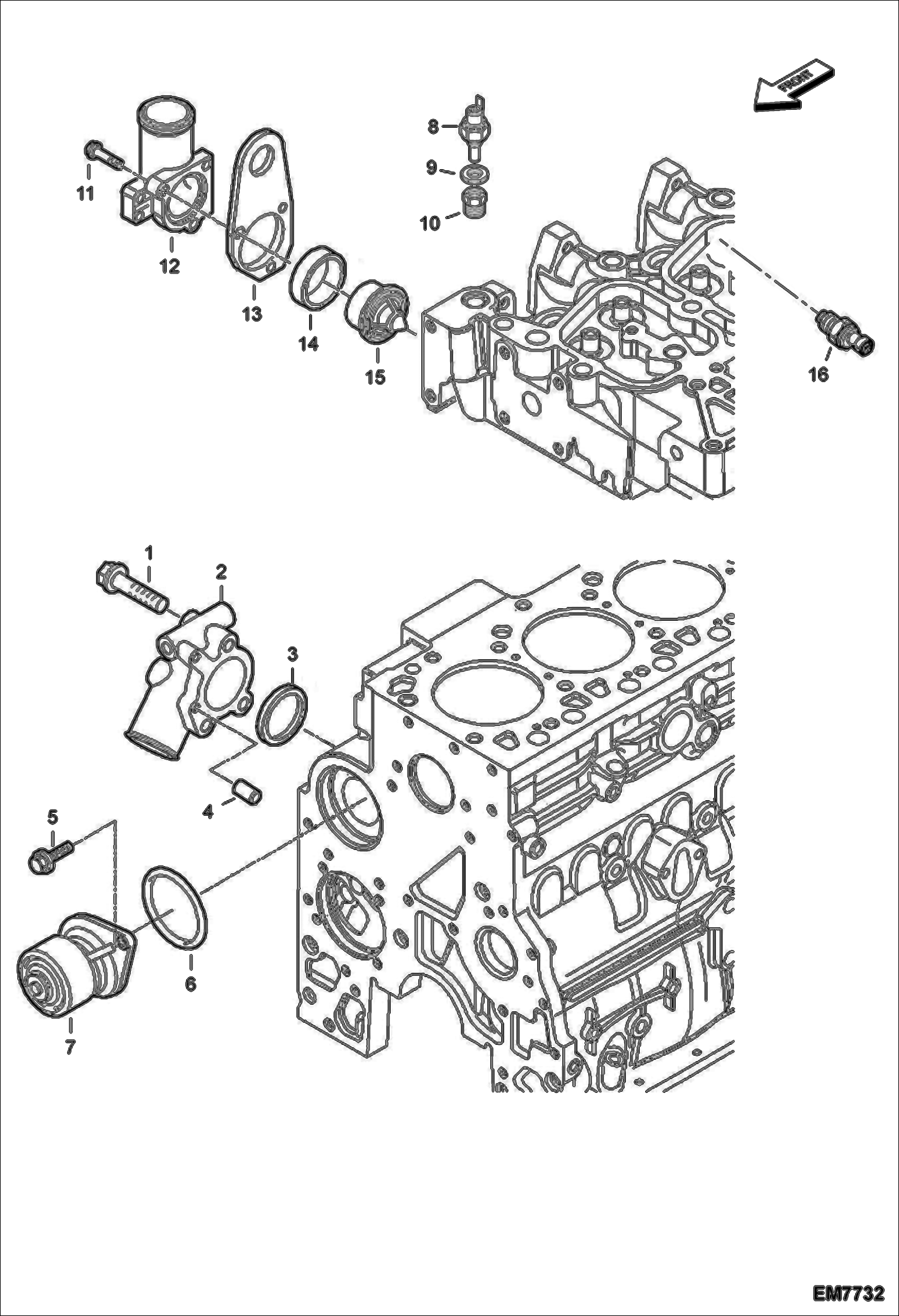 Схема запчастей Bobcat TR35160 - ENGINE COMPONENTS (Water Circuit) POWER UNIT