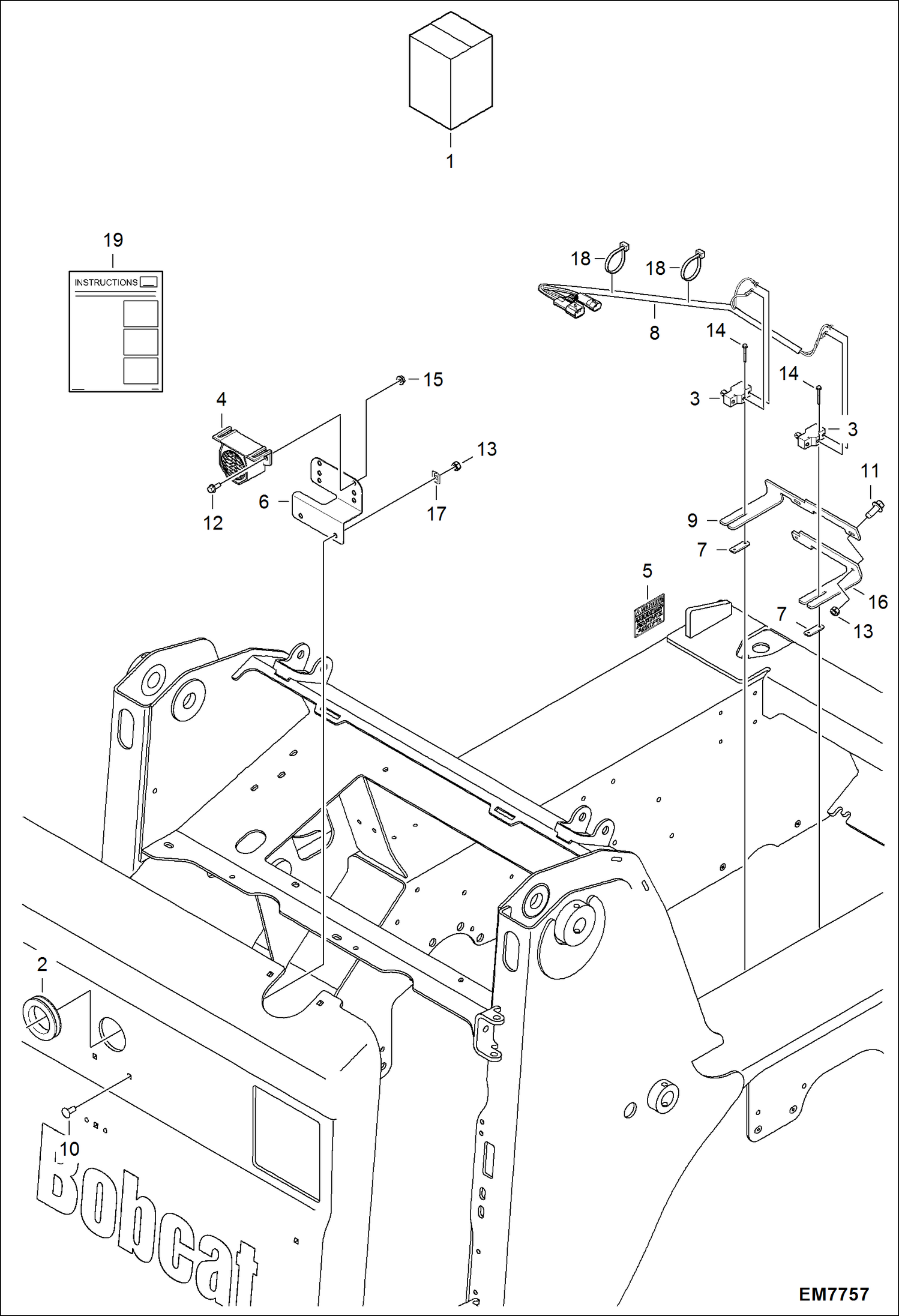 Схема запчастей Bobcat S-Series - BACK-UP ALARM KIT ACCESSORIES & OPTIONS