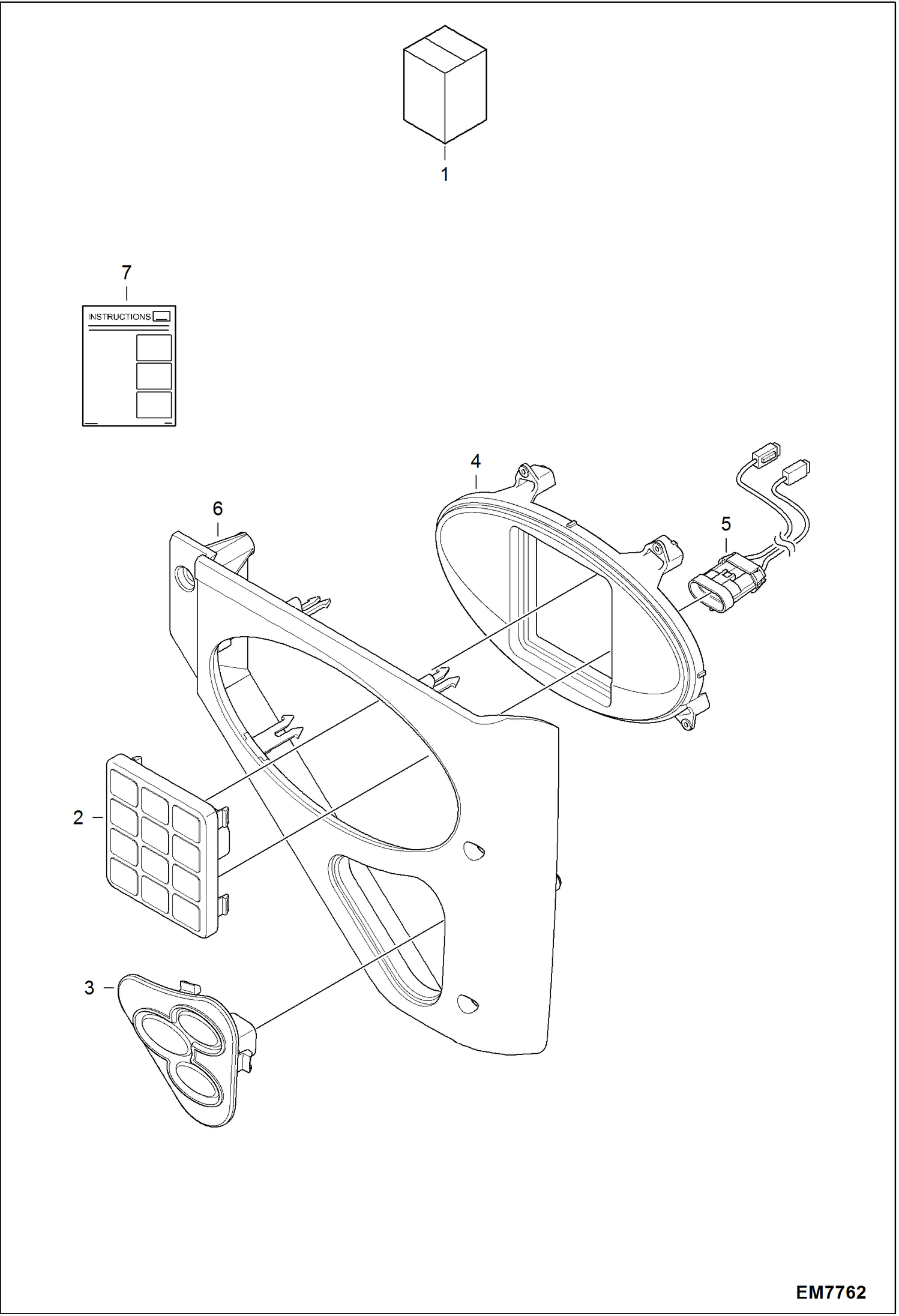 Схема запчастей Bobcat S-Series - KEYLESS SWITCH PANEL KIT ACCESSORIES & OPTIONS