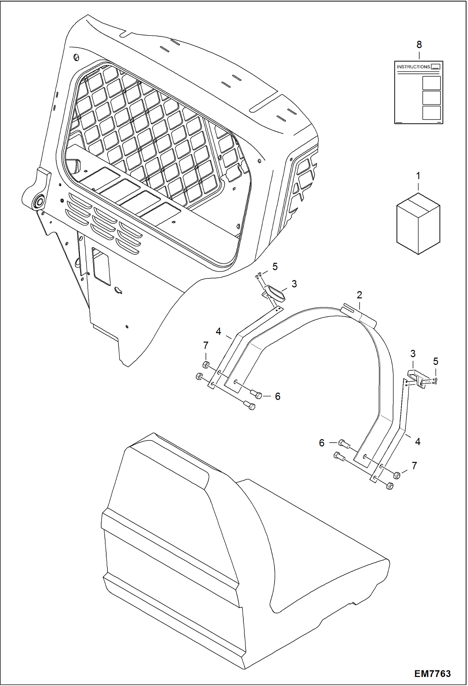 Схема запчастей Bobcat S-Series - SEAT BELT KIT (3 Wide) ACCESSORIES & OPTIONS