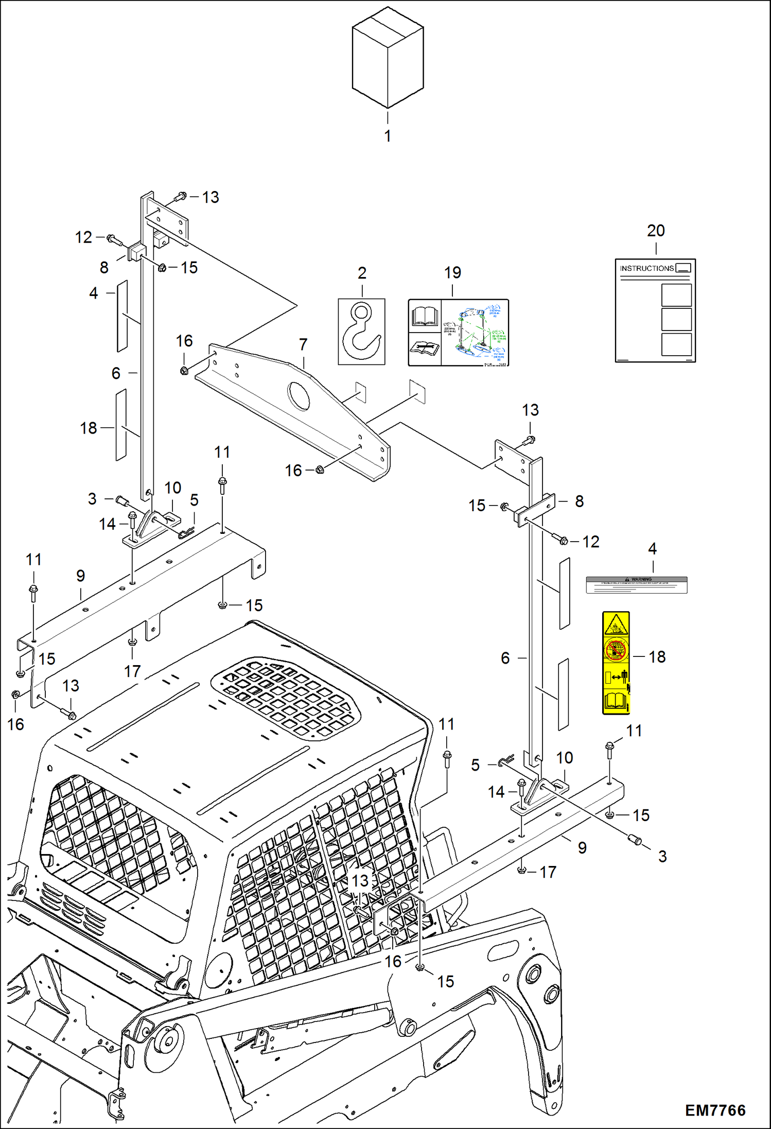 Схема запчастей Bobcat S-Series - LIFT KIT (Single Point) ACCESSORIES & OPTIONS