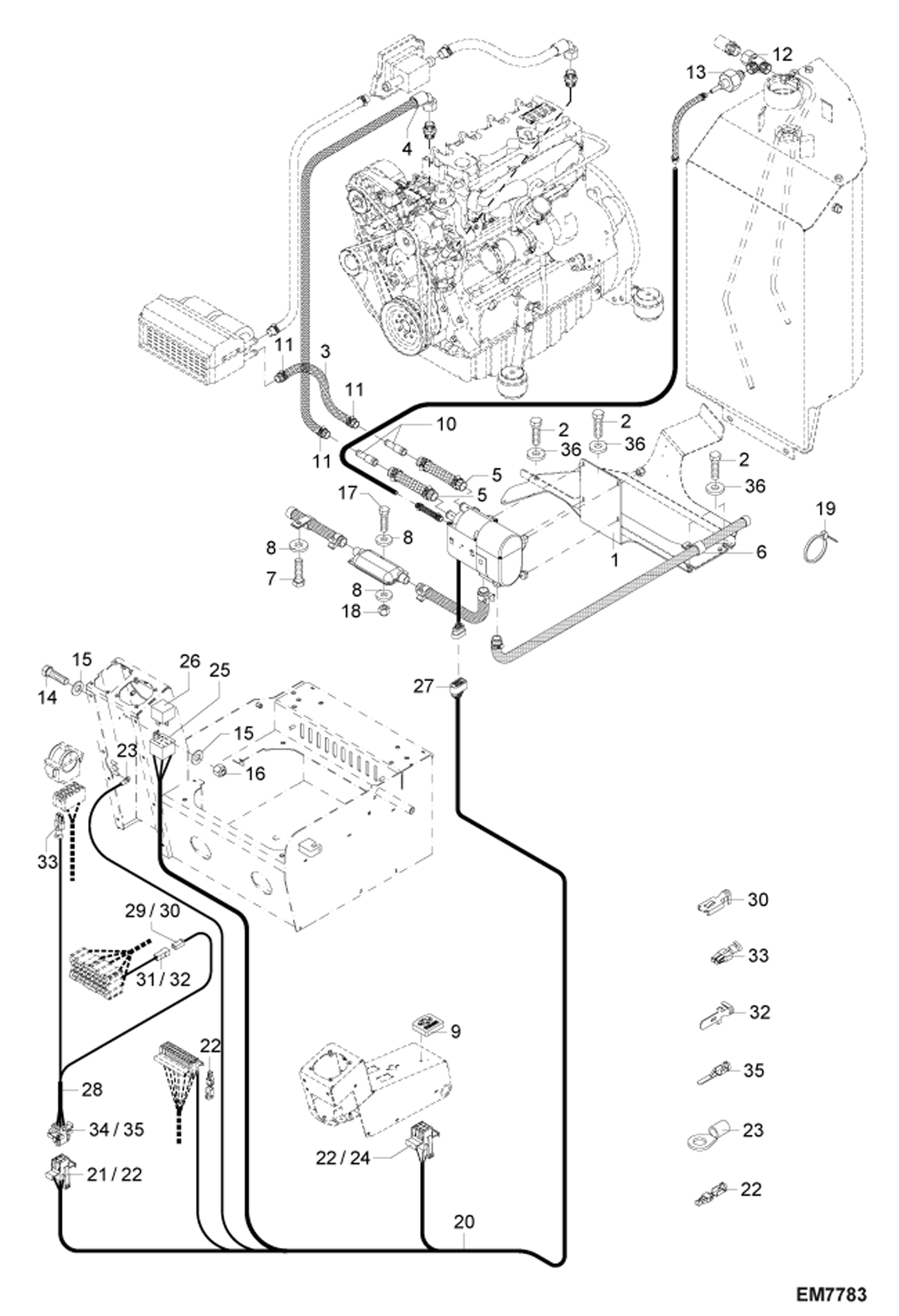 Схема запчастей Bobcat 442 - DIESEL OPERATED HEATING (Installation) POWER UNIT