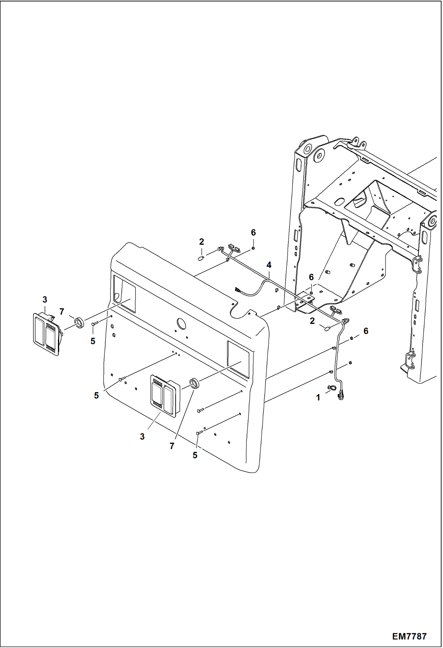 Схема запчастей Bobcat S-Series - REAR LIGHTS ELECTRICAL SYSTEM