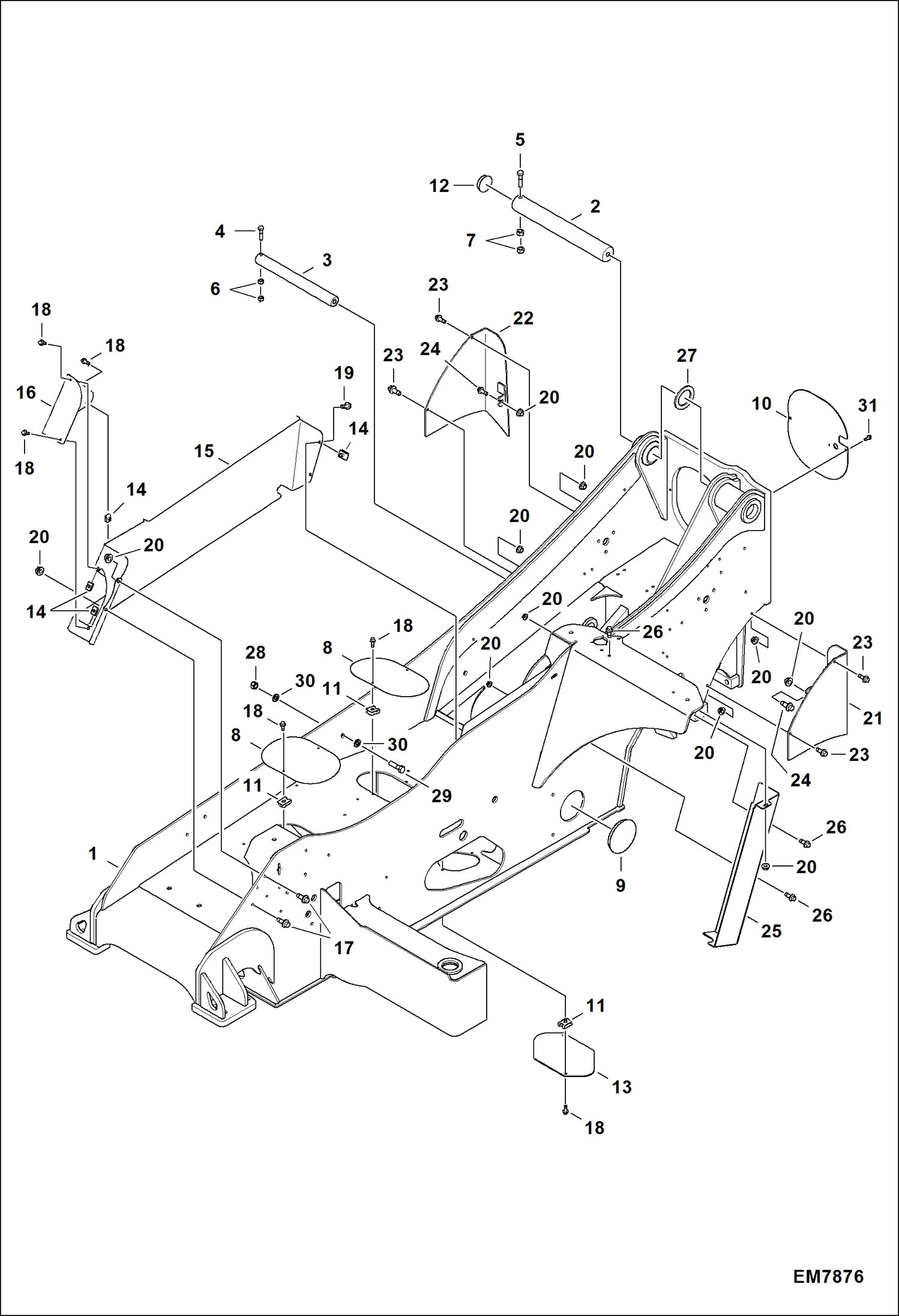 Схема запчастей Bobcat TL360 - MAIN FRAME MAIN FRAME