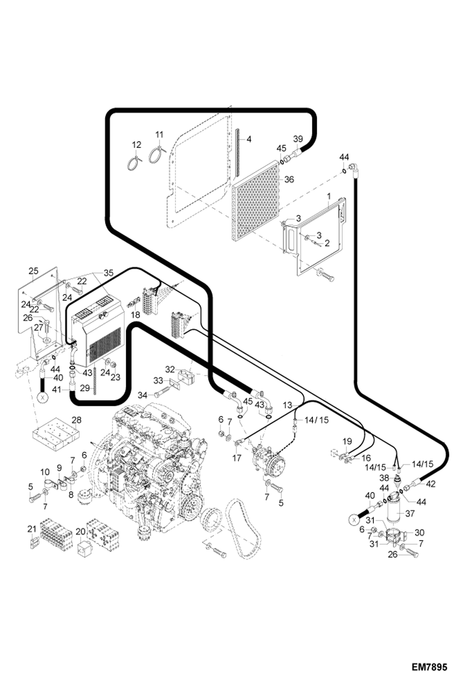 Схема запчастей Bobcat 442 - AIR CONDITIONER 1 (S/N ADBR11001 - 11168, ADBS11001 - 11168) ACCESSORIES & OPTIONS