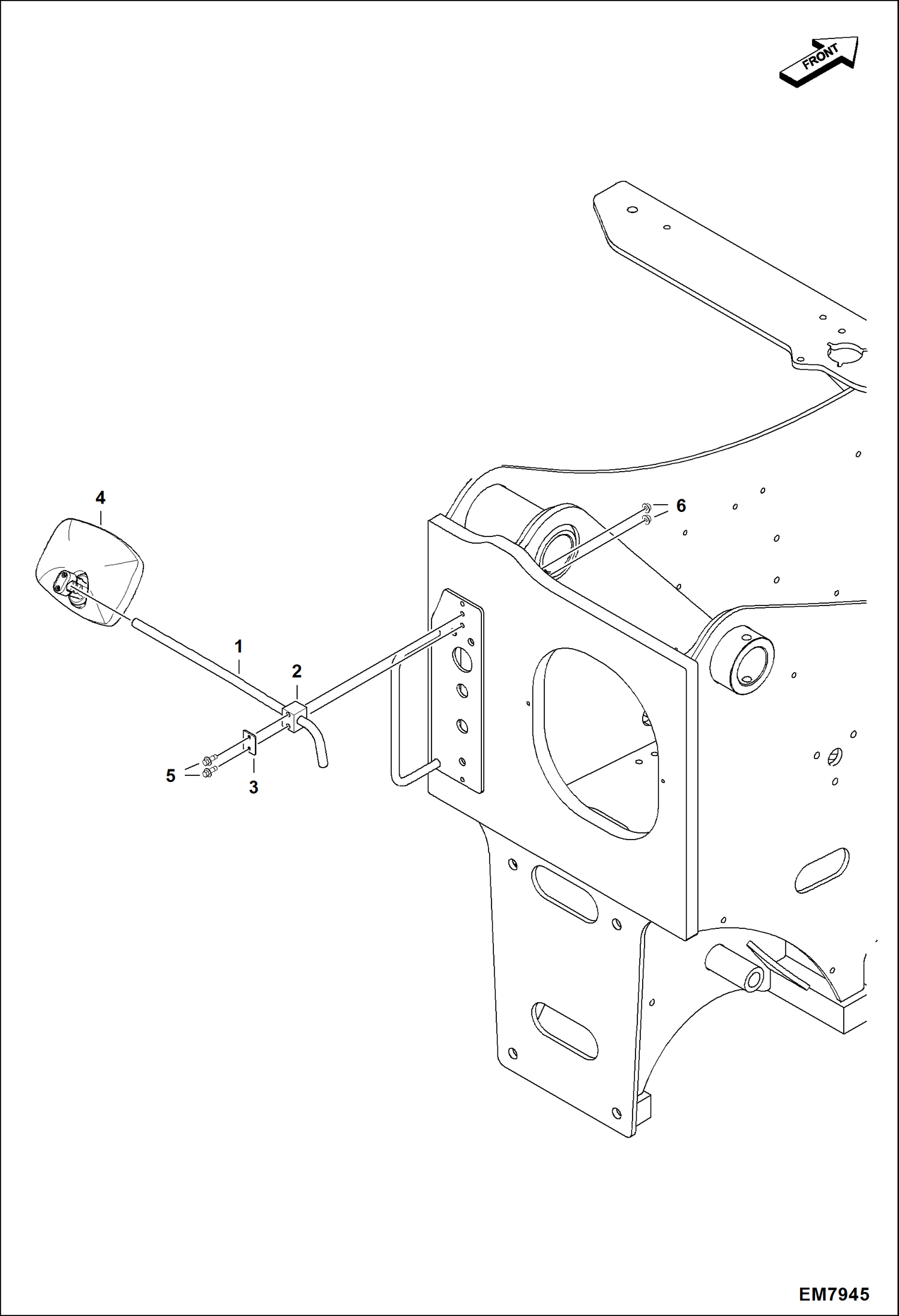 Схема запчастей Bobcat TL360 - REAR MIRROR ACCESSORIES & OPTIONS