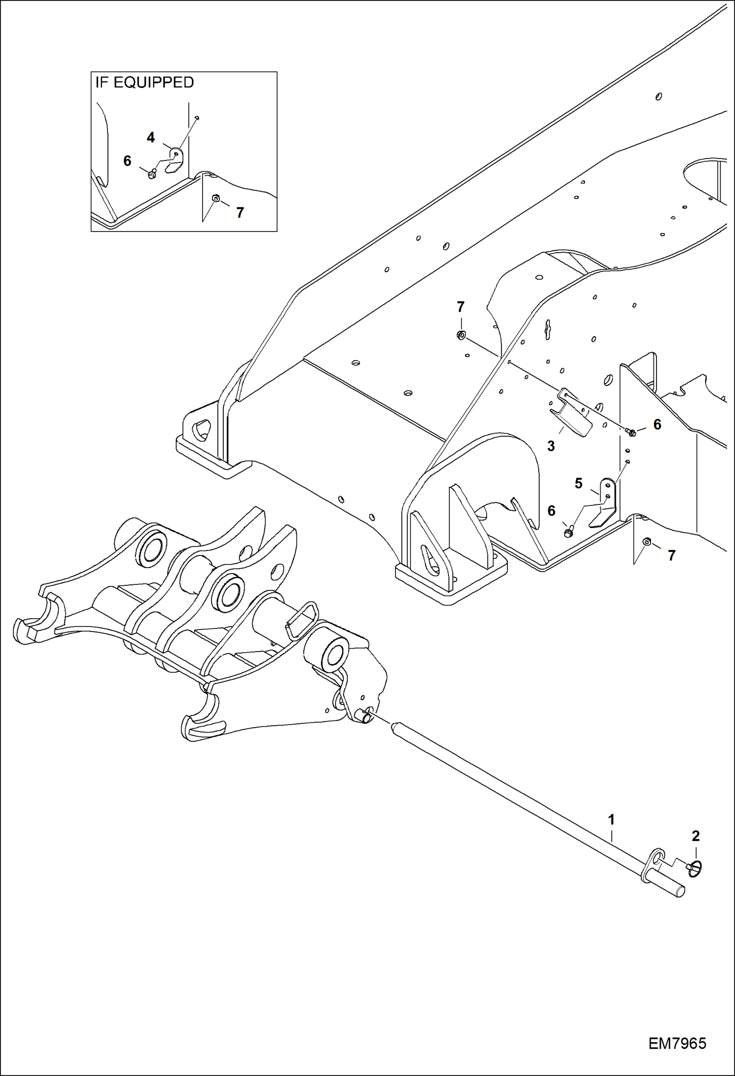 Схема запчастей Bobcat TL360 - MANUAL LOCK (For Quick-tach and Manitach) MAIN FRAME