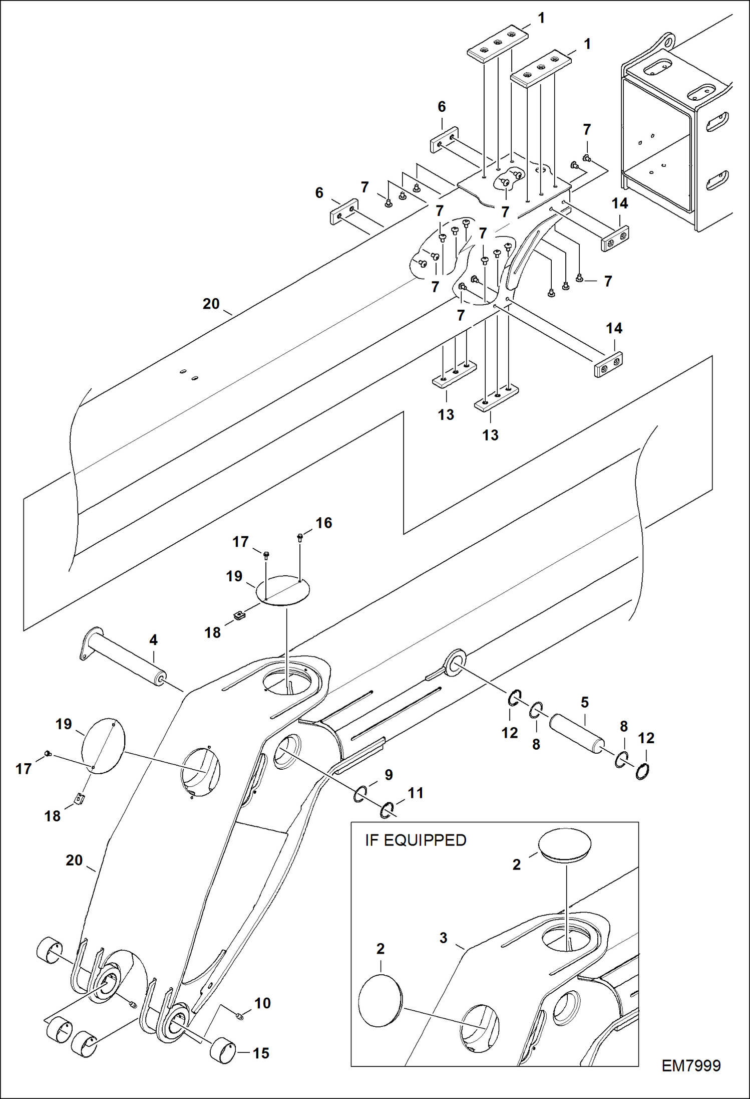 Схема запчастей Bobcat TL360 - END BOOM MAIN FRAME