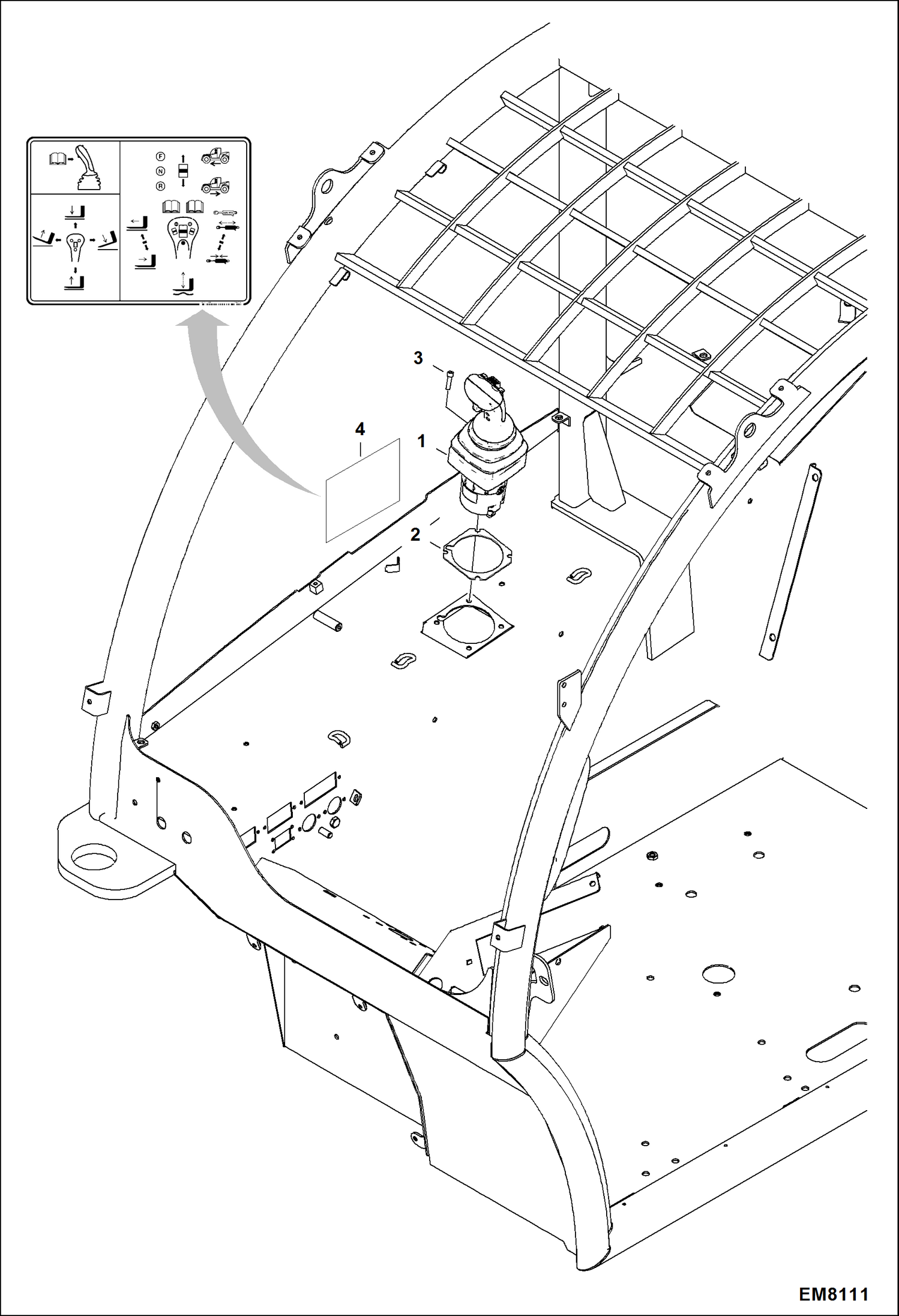 Схема запчастей Bobcat TL360 - JOYSTICK (W/Travel Direction Switch) ELECTRICAL SYSTEM