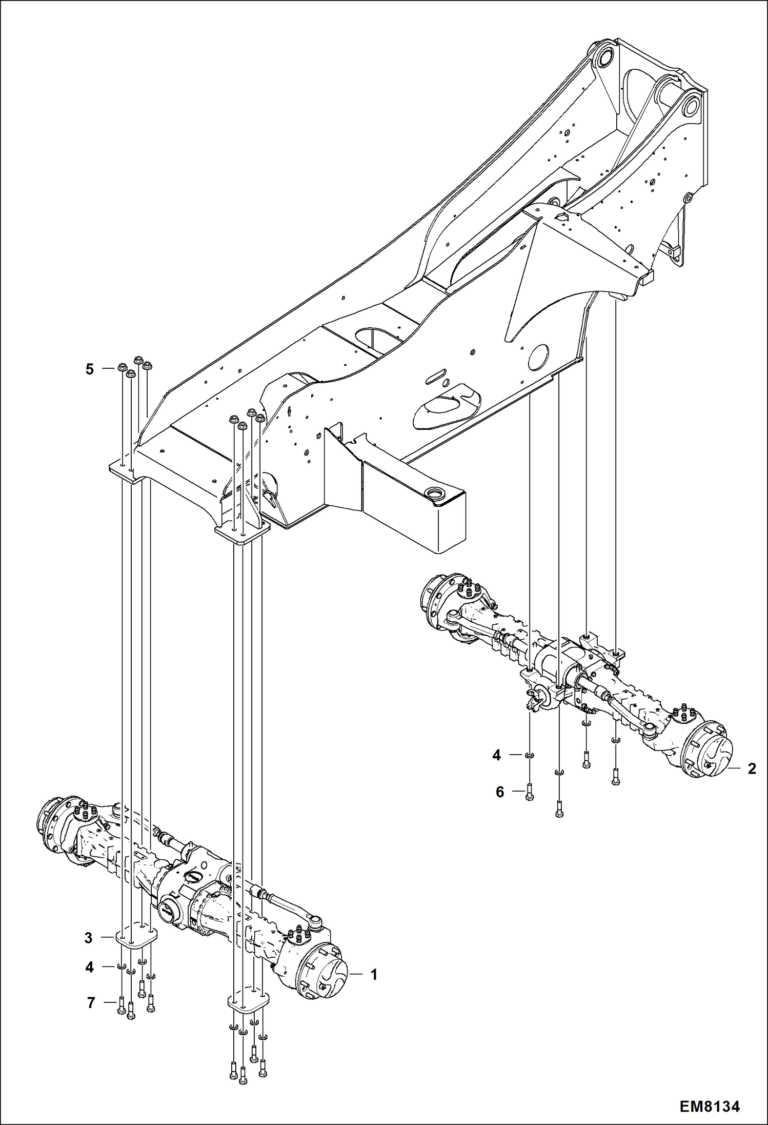 Схема запчастей Bobcat TL470 - AXLES DRIVE SYSTEM