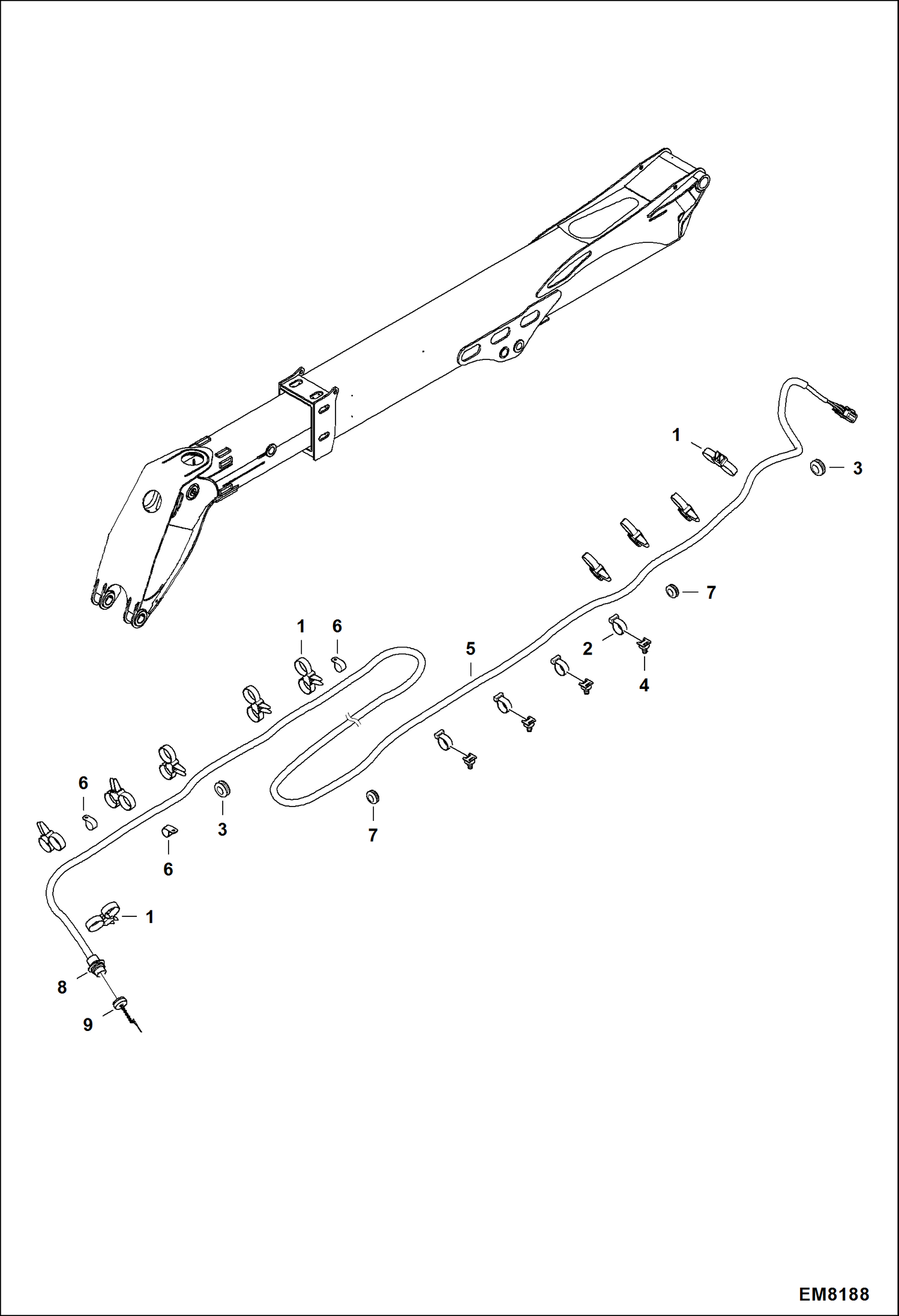 Схема запчастей Bobcat TL470 - ACD HARNESS (Boom) ACCESSORIES & OPTIONS