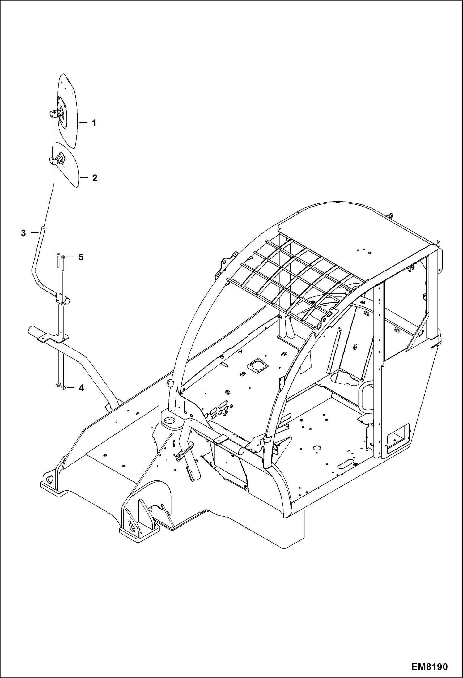 Схема запчастей Bobcat TL360 - DOUBLE MIRROR (RH) ACCESSORIES & OPTIONS