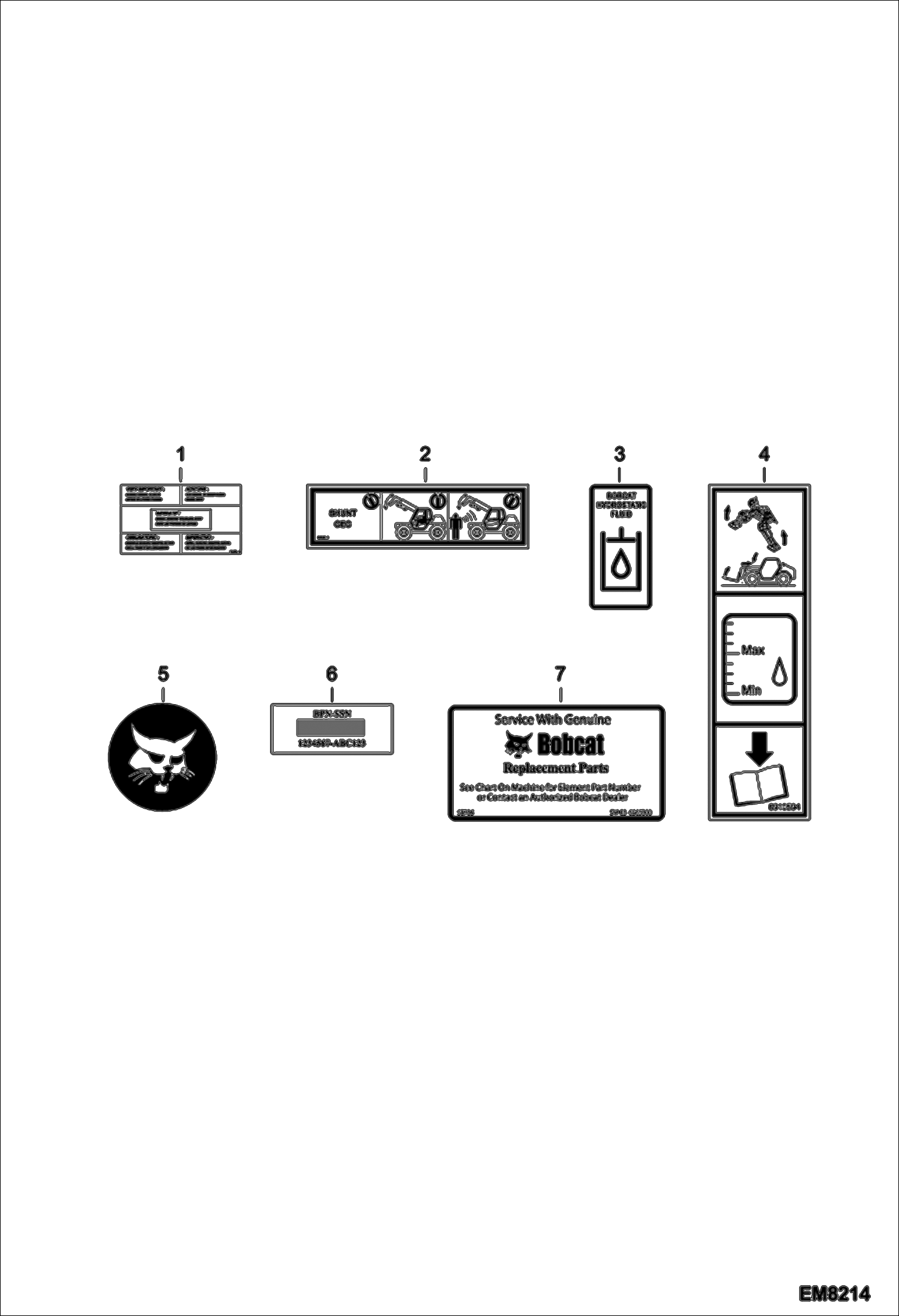 Схема запчастей Bobcat T40140 - DECALS (Inside) ACCESSORIES & OPTIONS