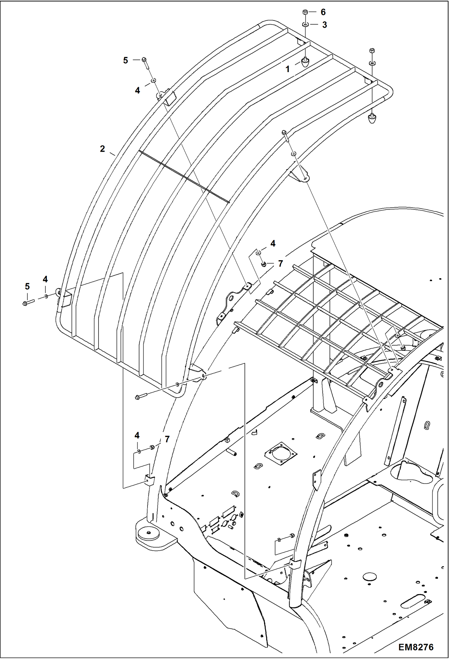 Схема запчастей Bobcat TL360 - FRONT WINDOW GUARD ACCESSORIES & OPTIONS