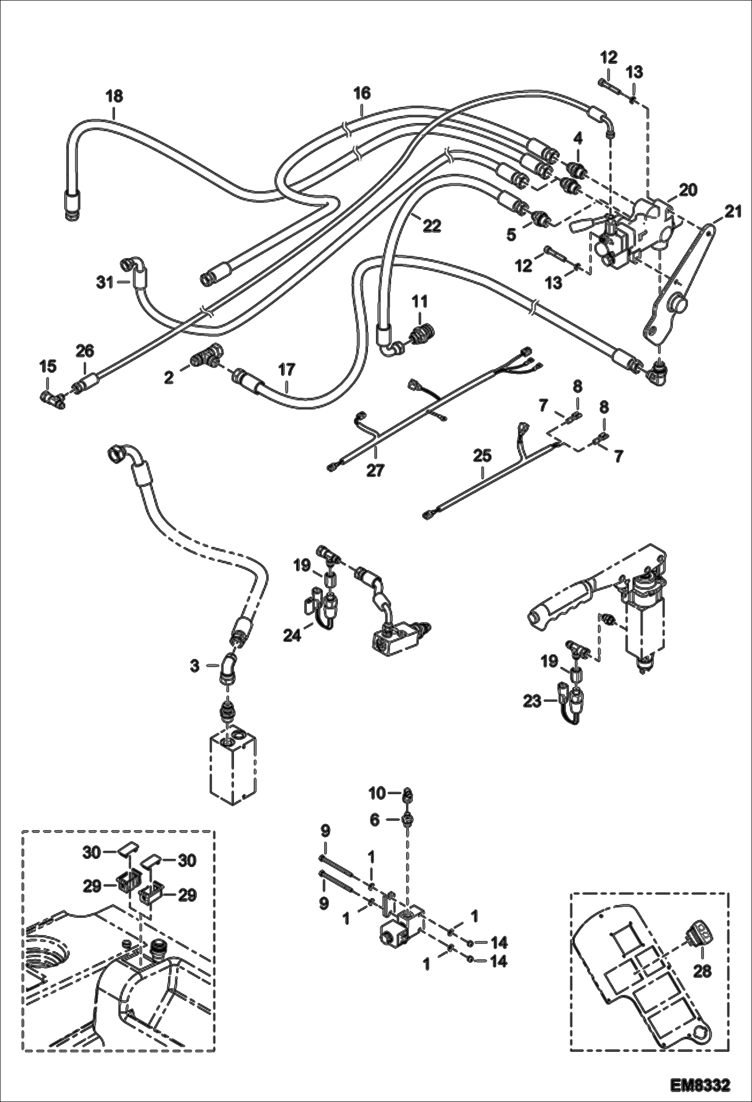 Схема запчастей Bobcat T3571L - TRAILER BRAKE ITALY VERSION (S/N A8HF15000 & Above, A8H615000 & Above) ACCESSORIES & OPTIONS