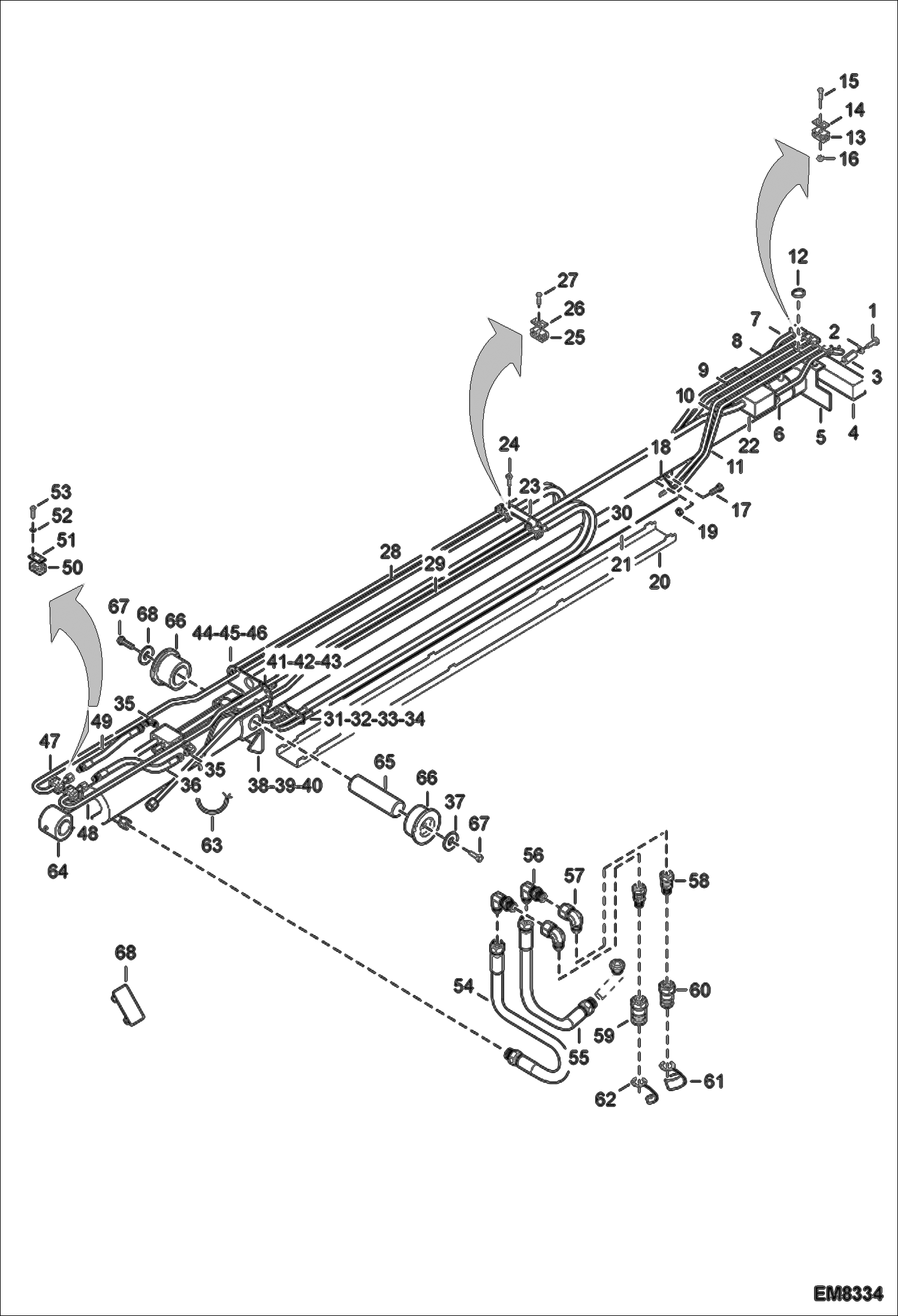 Схема запчастей Bobcat T3571L - BOOM HYDRAULIC INSTALLATION HYDRAULIC SYSTEM